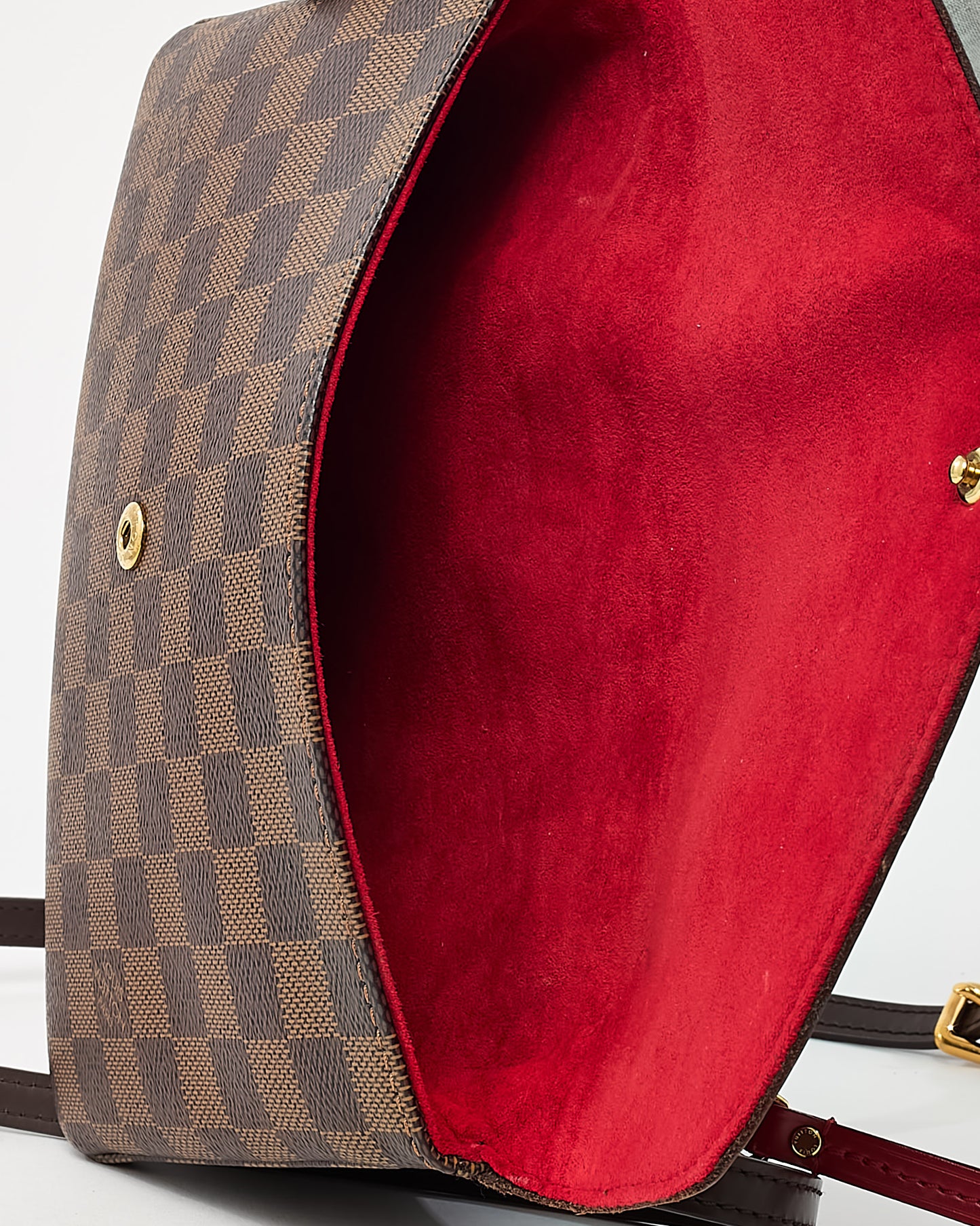 Louis Vuitton Damier Ebene Coated Canvas Pocket Twice Crossbody Bag with Initials