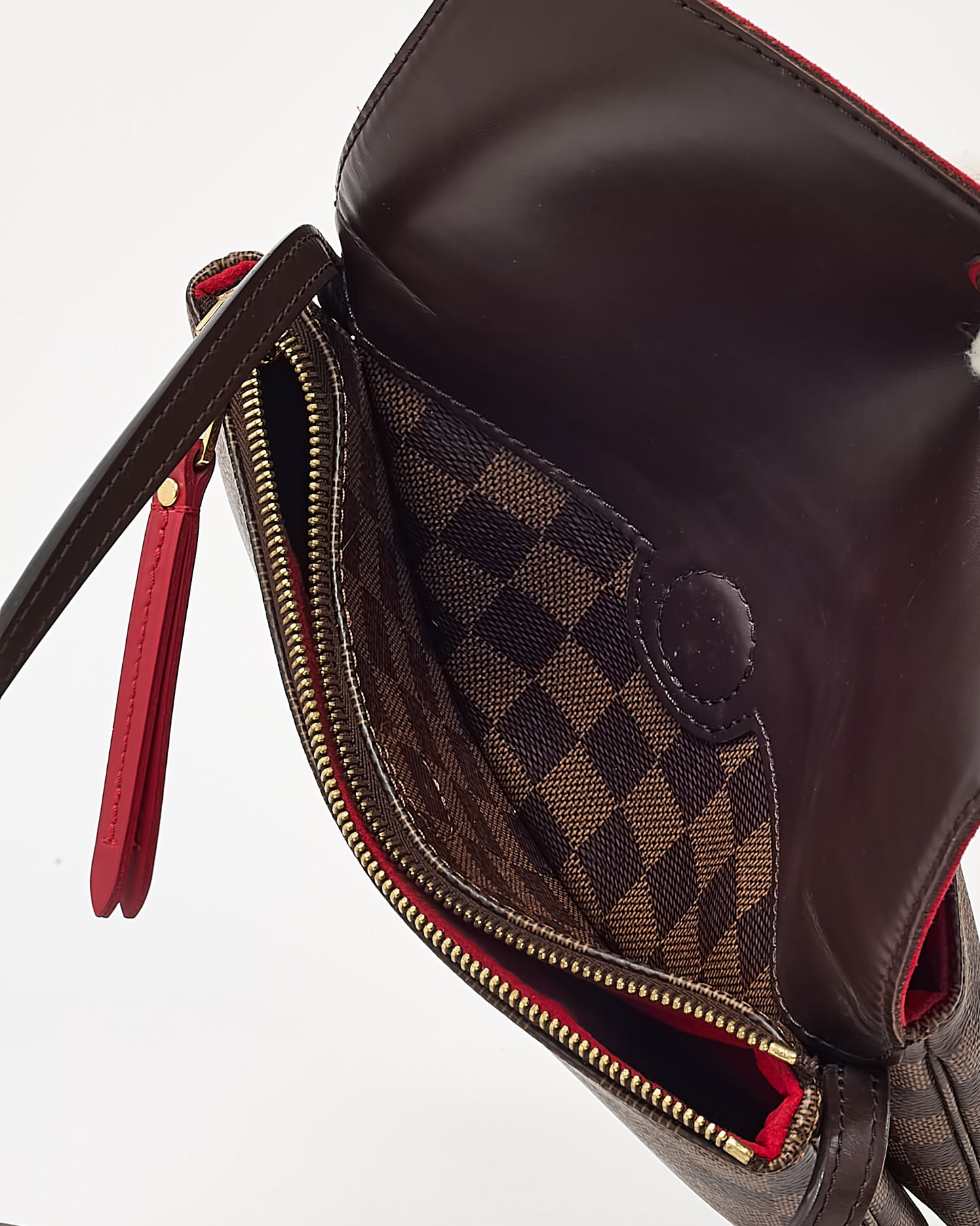 Louis Vuitton Damier Ebene Coated Canvas Pocket Twice Crossbody Bag with Initials