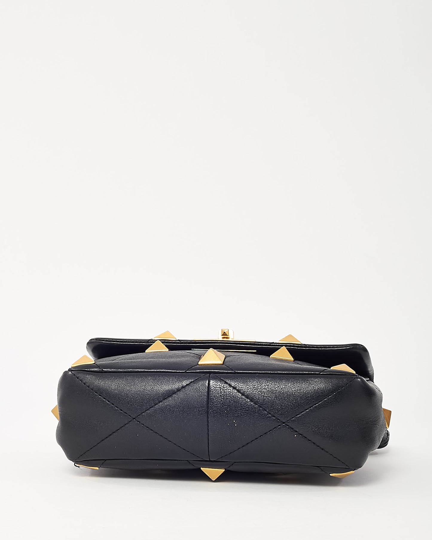 Valentino Black Puffy Leather GHW Roman Stud 2Way Shoulder Bag