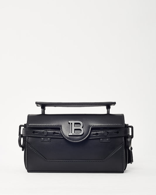 Balmain Black Leather Tonal Hardware B-Buzz 19 Crossbody Bag