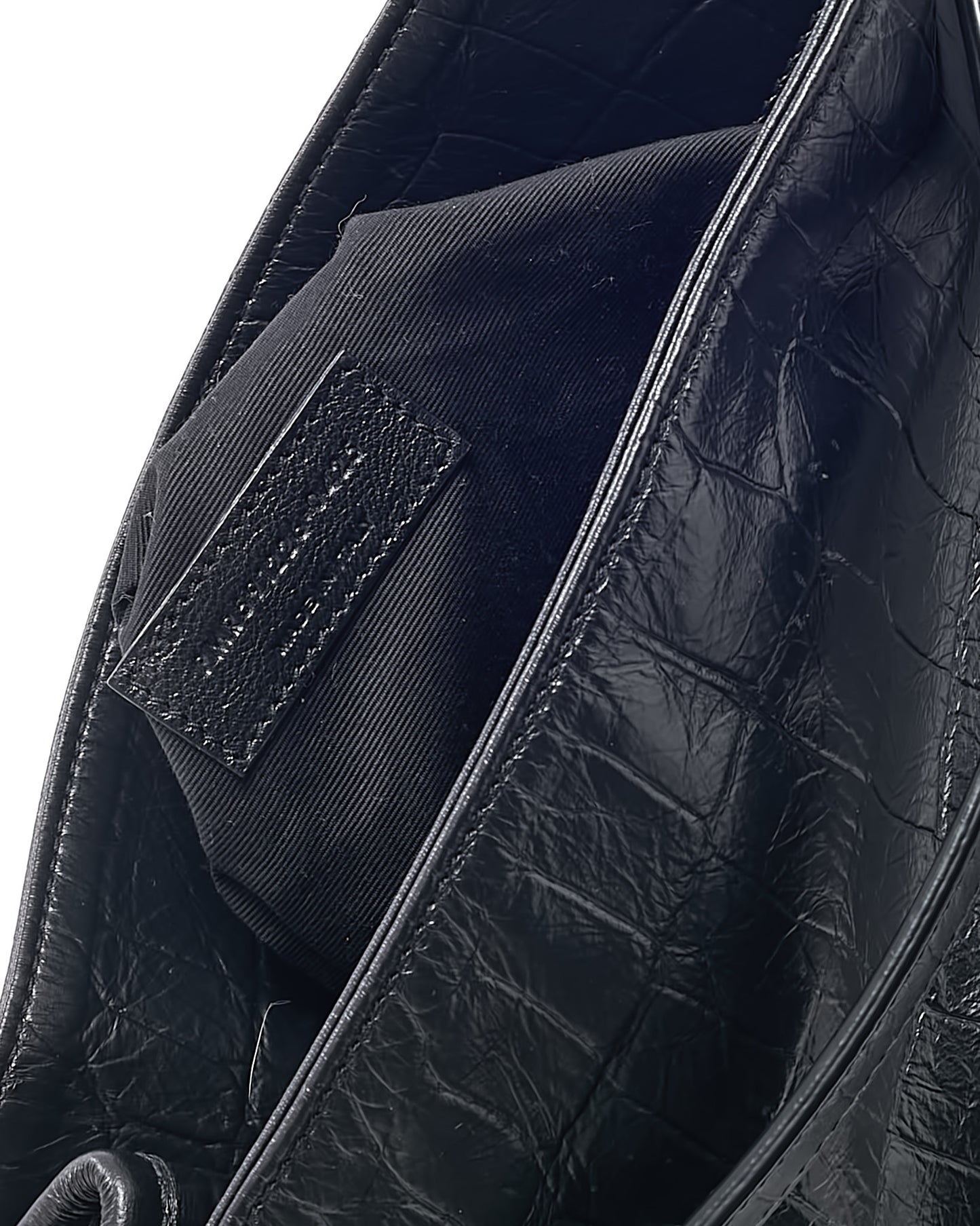 Saint Laurent Black Crinkled Leather Medium YSL Niki Shopper Tote Bag