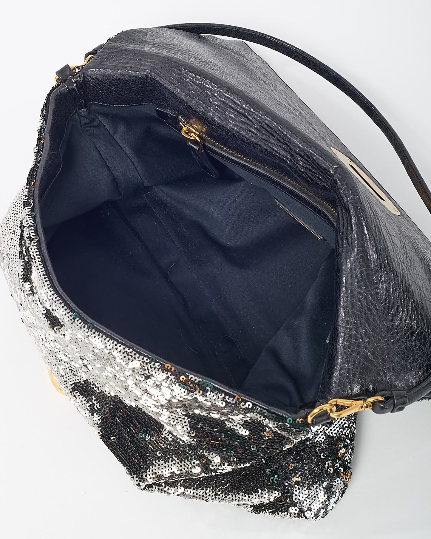 Miu Miu Silver/Brown/Green Multi Sequin 2Way Shoulder Bag