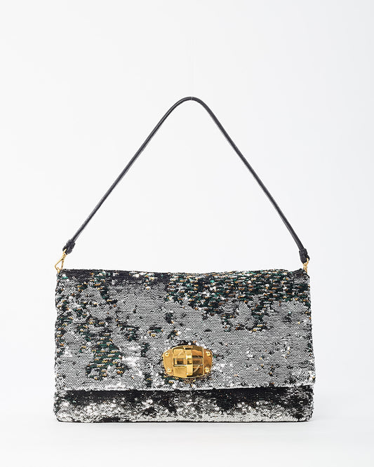 Miu Miu Silver/Brown/Green Multi Sequin 2Way Shoulder Bag