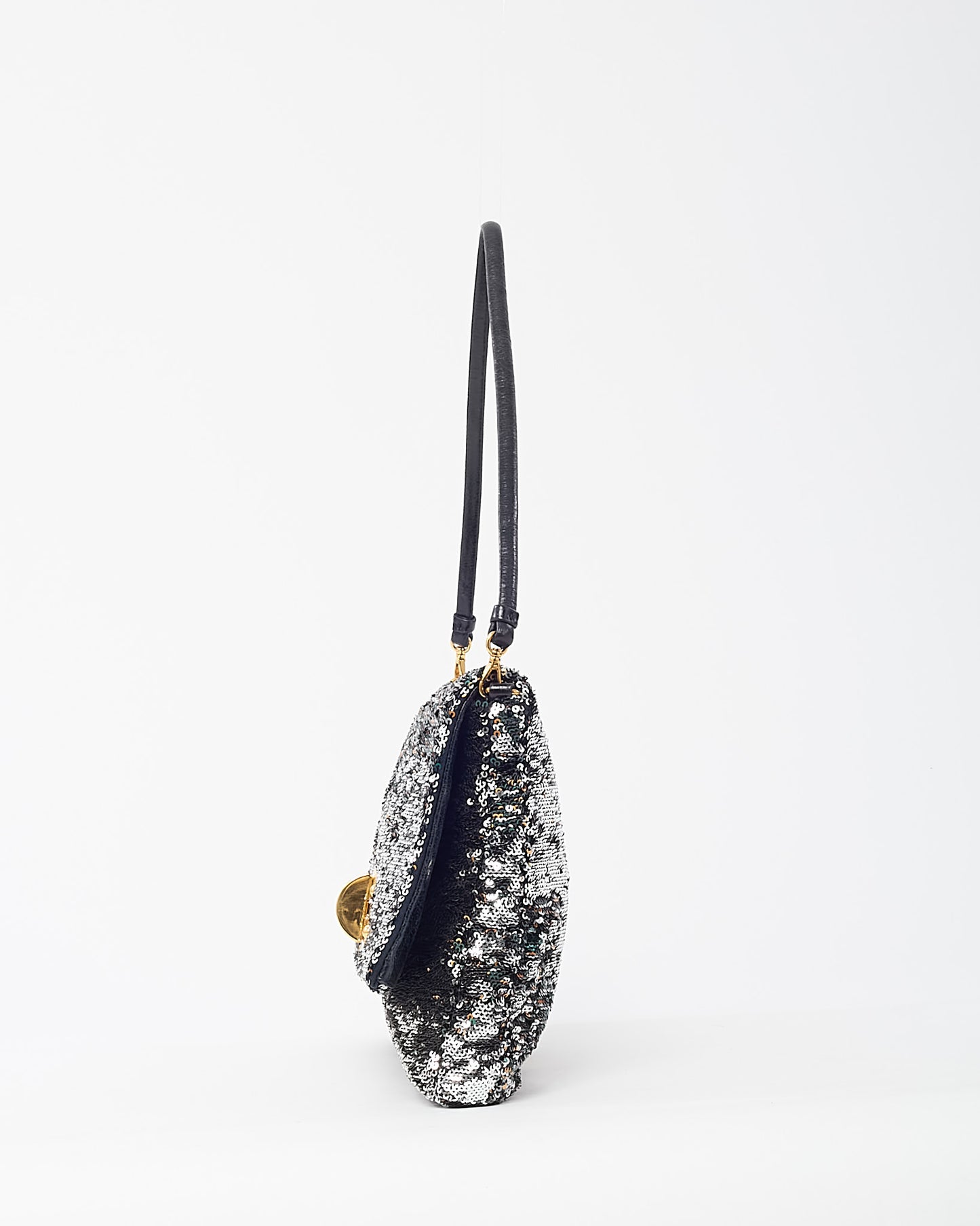 Miu Miu Silver/Brown/Green Multi Sequin 2Way Shoulder Bag