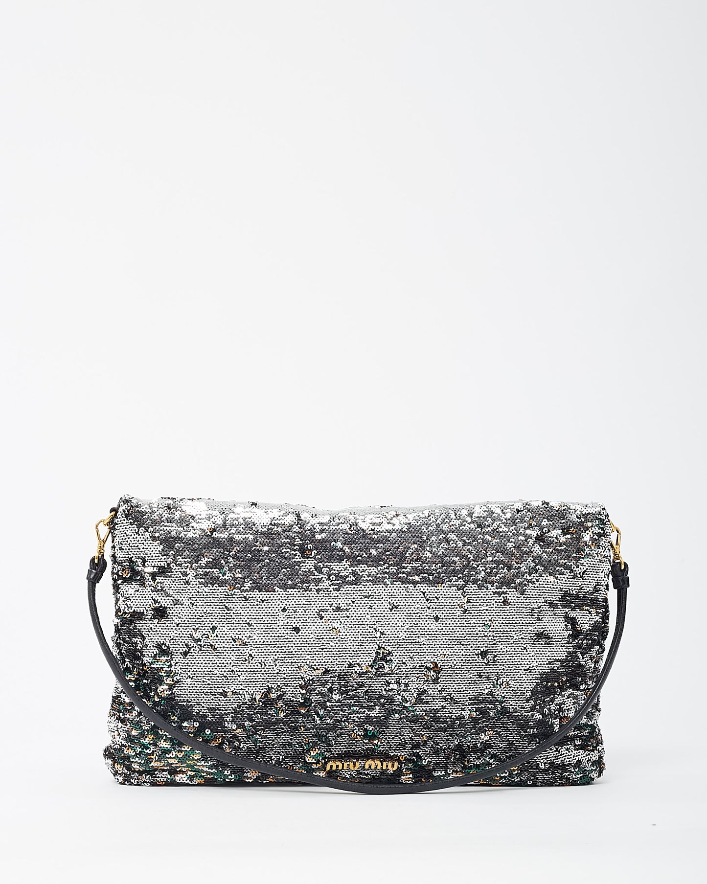 Miu Miu Silver/Brown/Green Multi Sequin 2Way Shoulder Bag