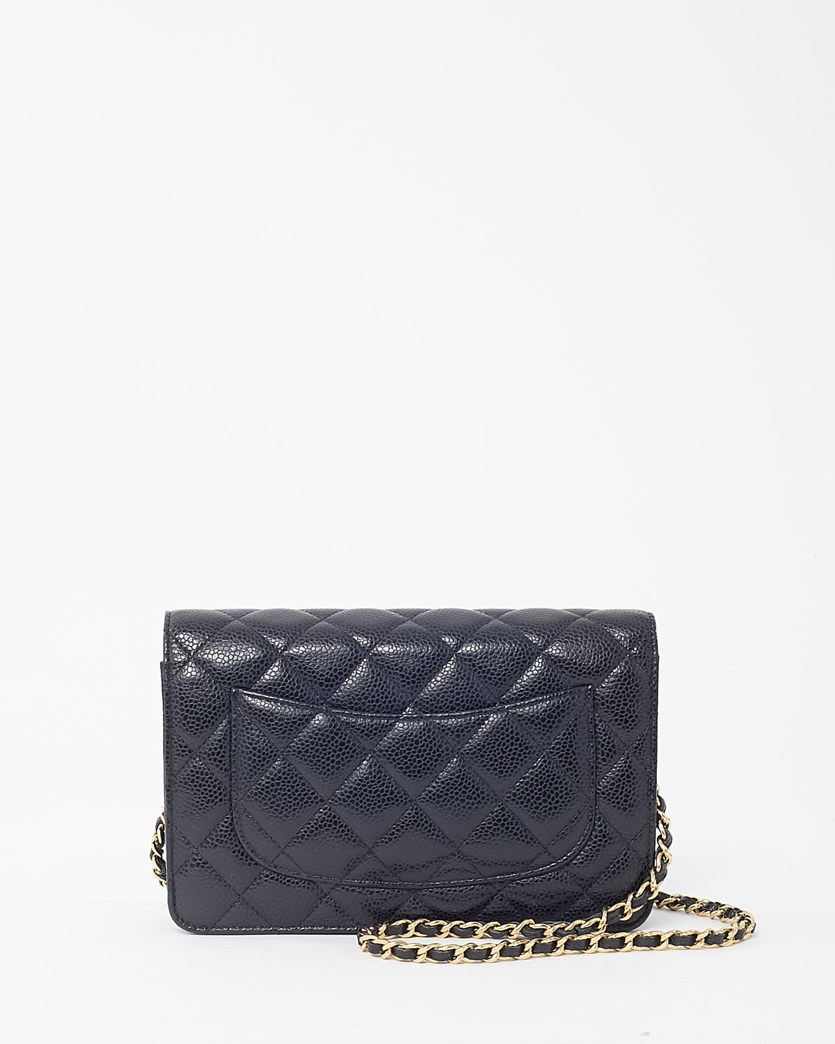 Chanel Black Caviar Leather WOC Wallet on Chain Crossbody Bag GHW