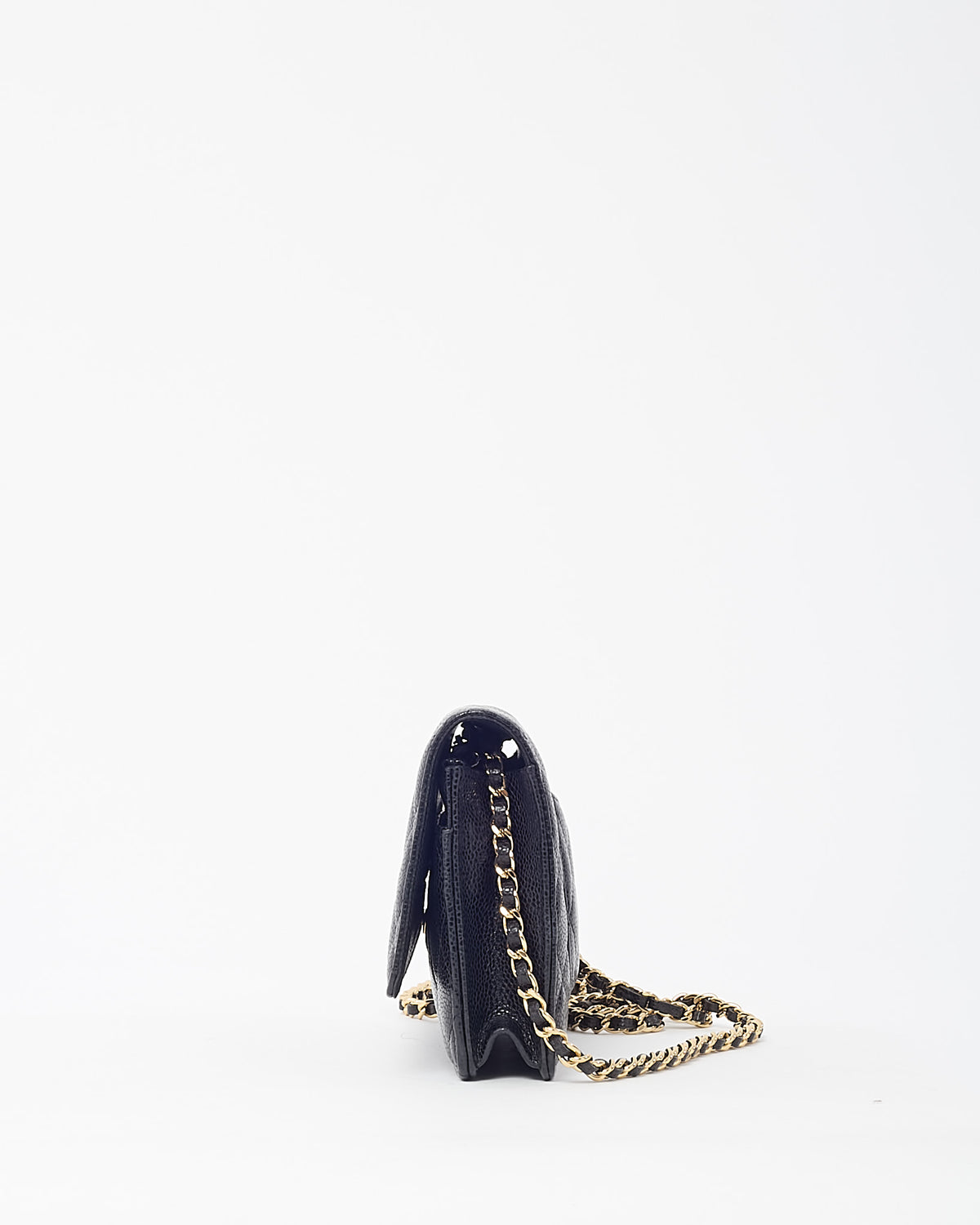 Chanel Black Caviar Leather WOC Wallet on Chain Crossbody Bag GHW