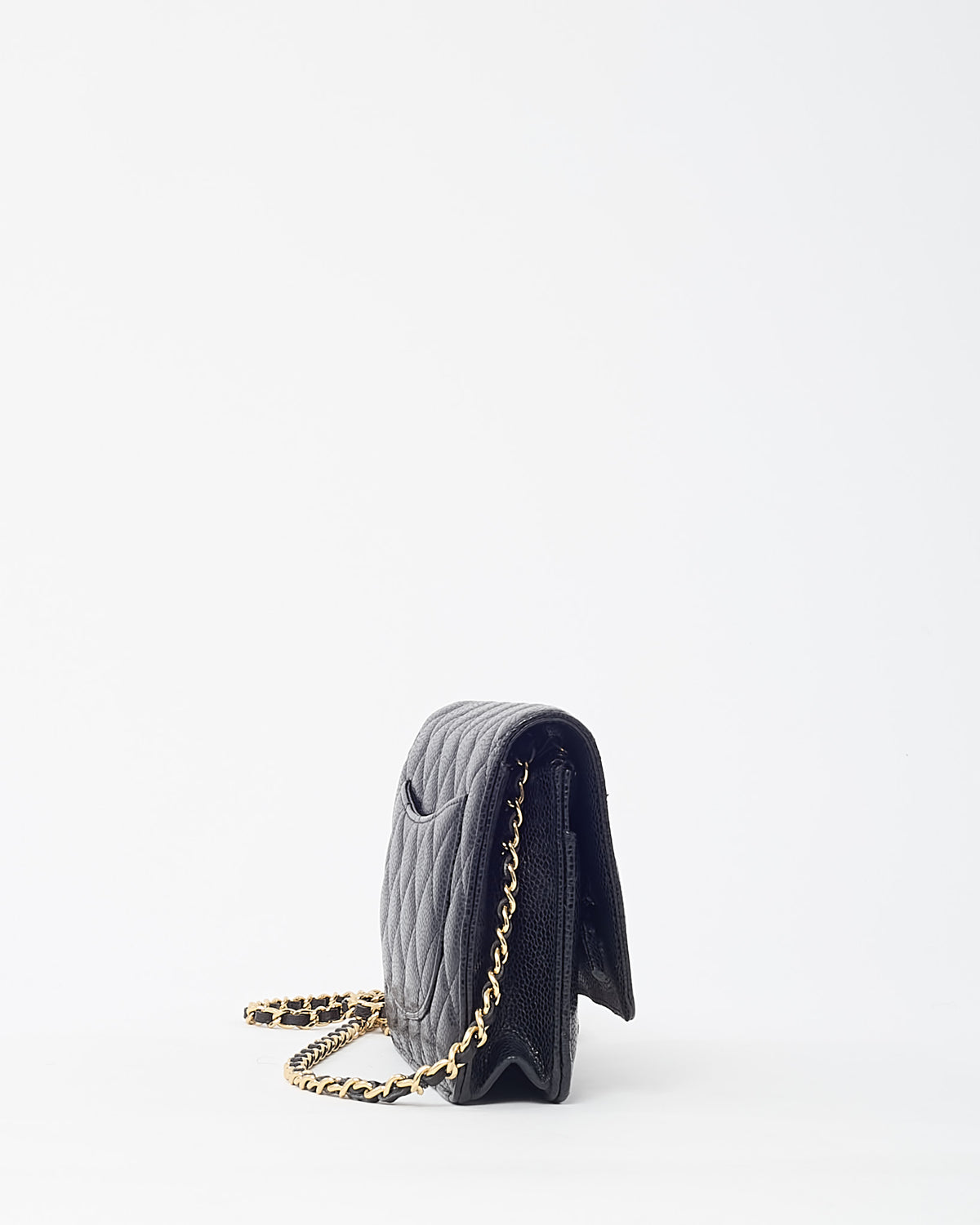 Chanel Black Caviar Leather WOC Wallet on Chain Crossbody Bag GHW