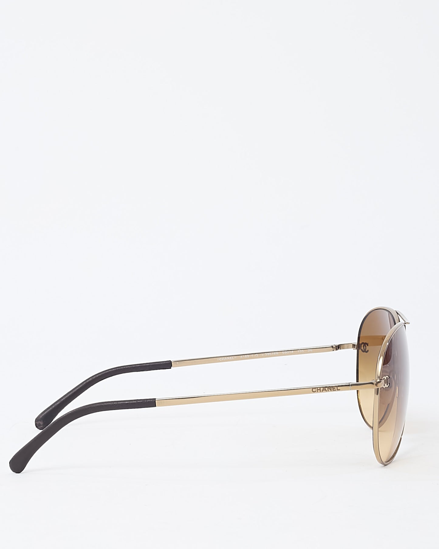 Chanel Gold Metal 4189-T-Q Pilot Aviator Sunglasses