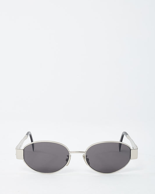 Celine Silver/Smoke Metal Triomphe Oval CL40235 U Sunglasses