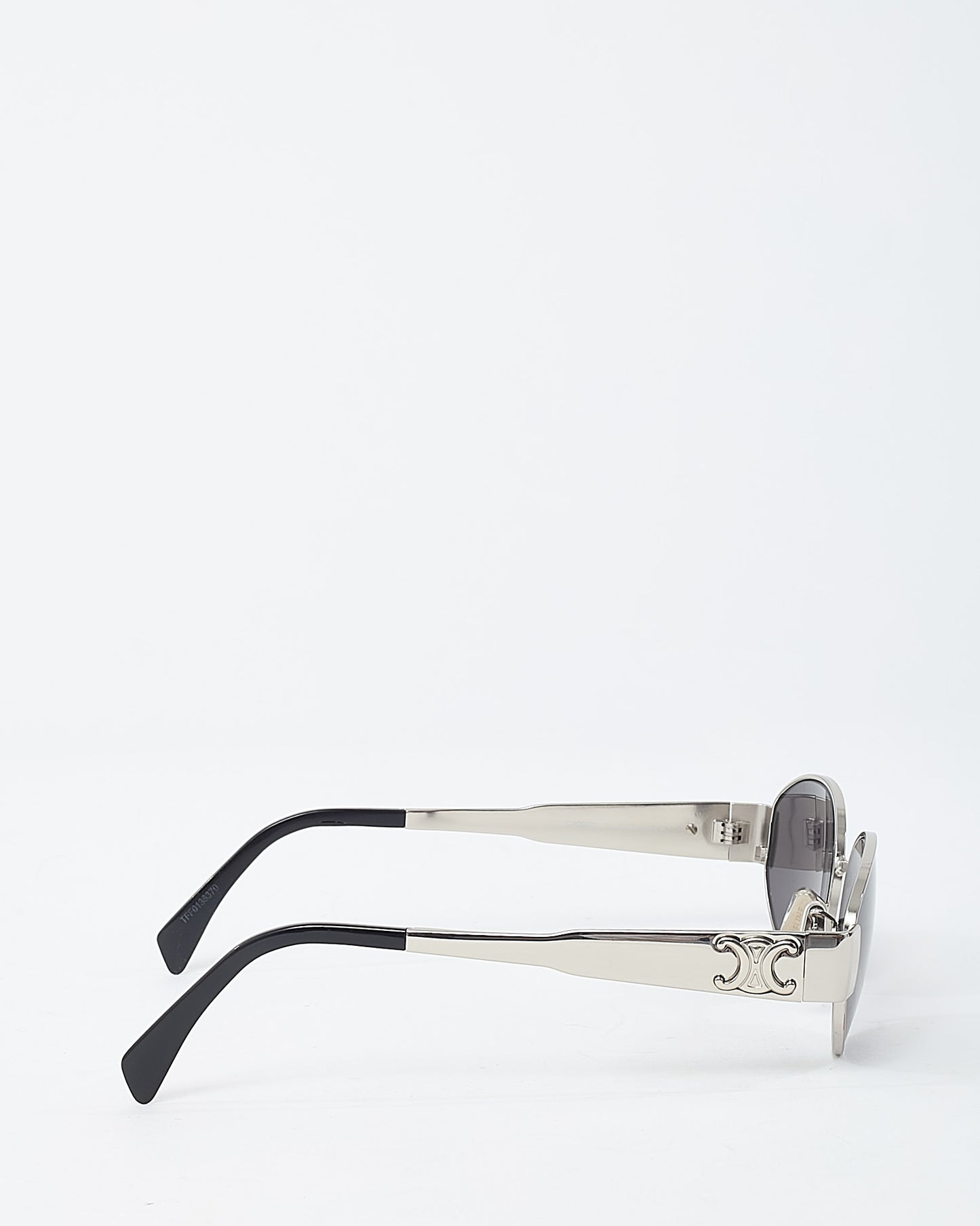 Celine Silver/Smoke Metal Triomphe Oval CL40235 U Sunglasses