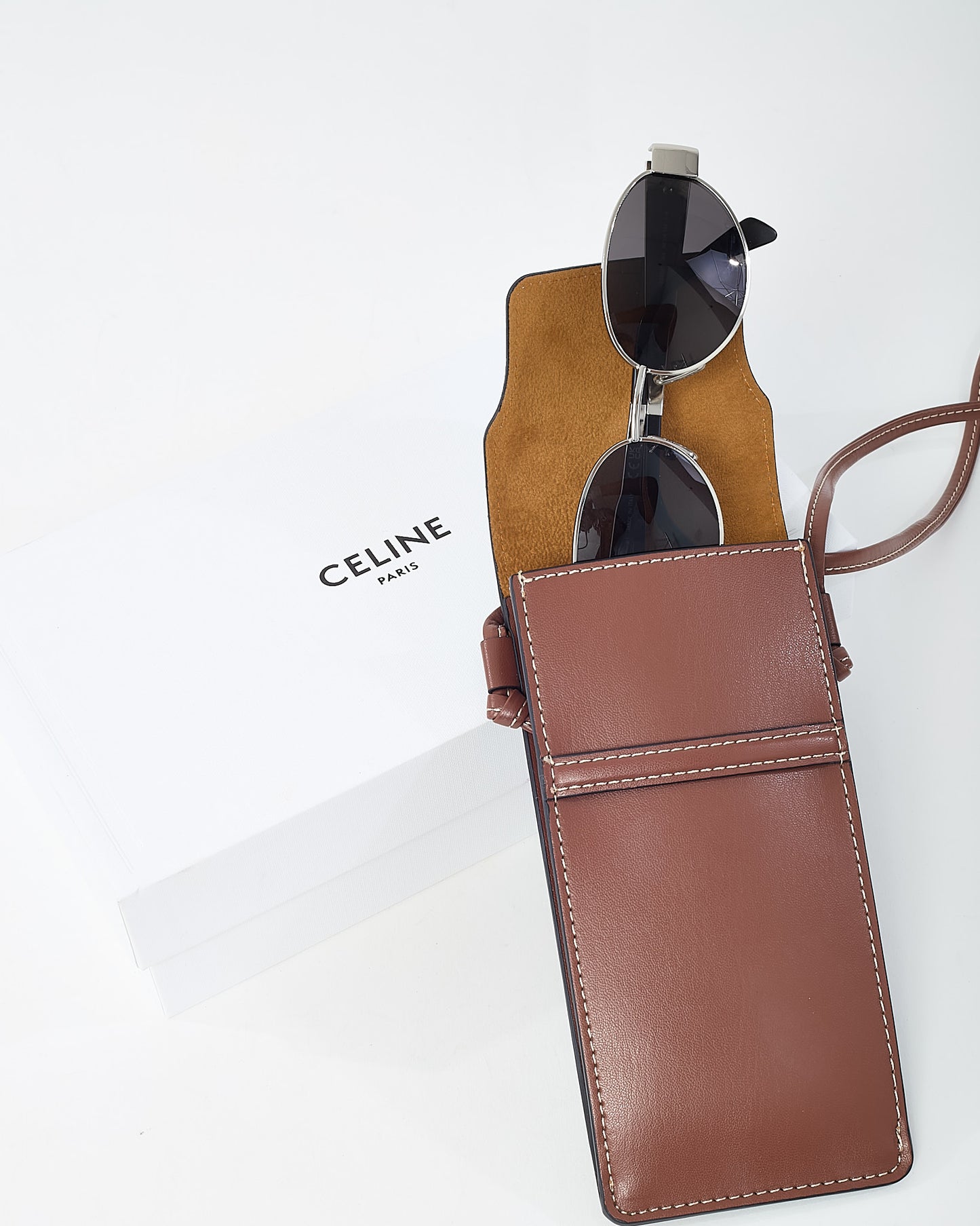 Celine Silver/Smoke Metal Triomphe Oval CL40235 U Sunglasses