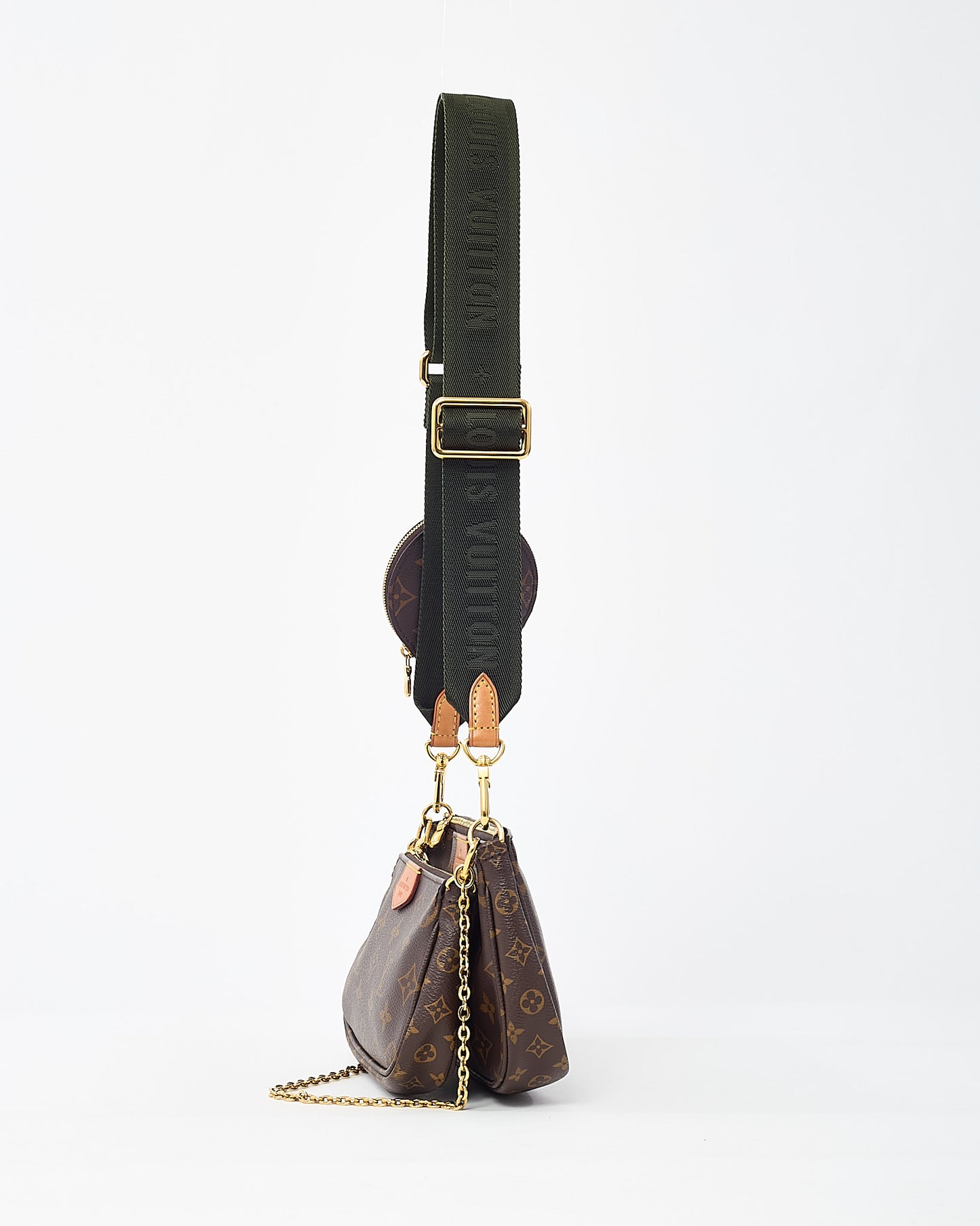 Louis Vuitton Monogram Coated Canvas Khaki Multi Pochette Accessoires Crossbody Bag