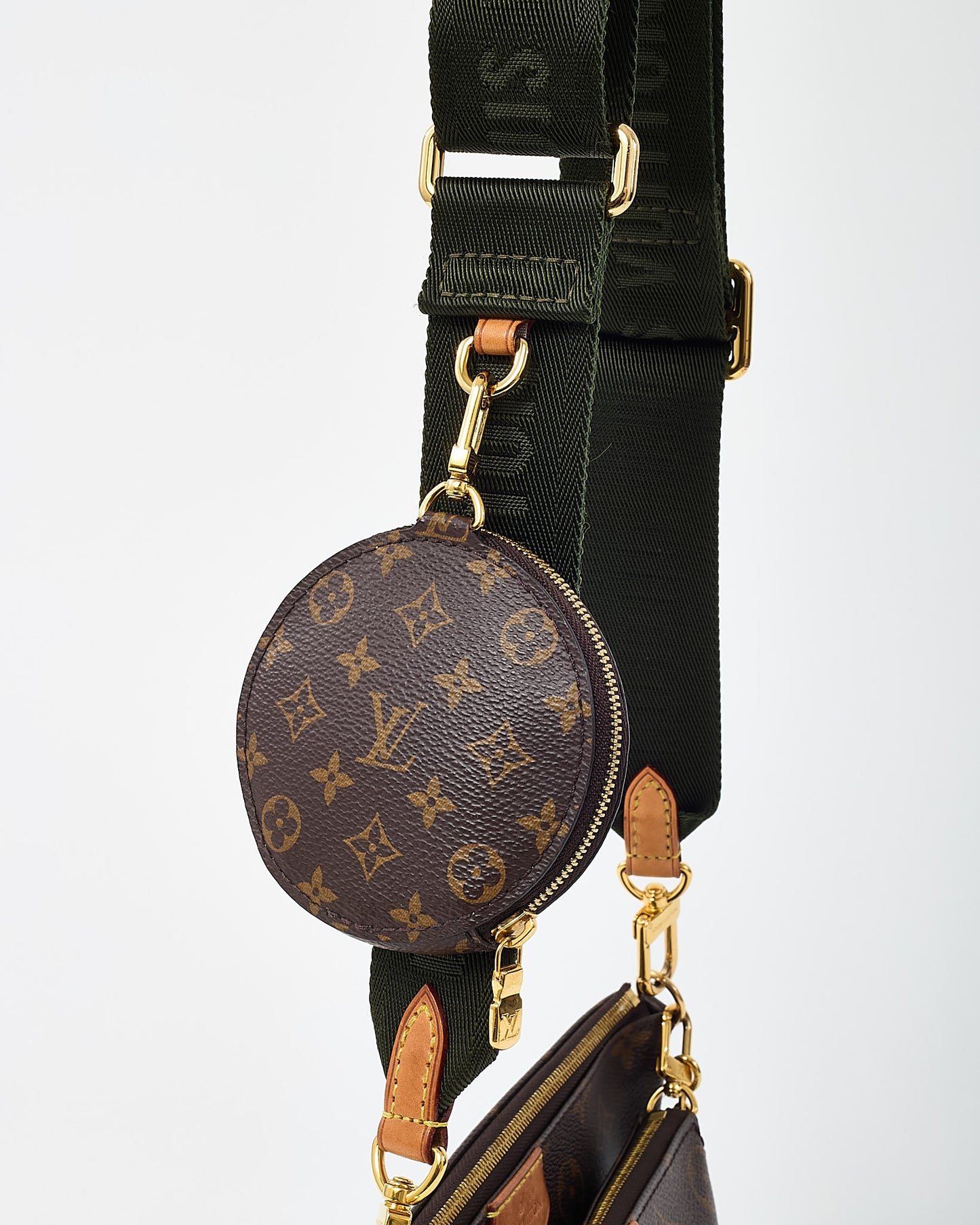Louis Vuitton Monogram Coated Canvas Khaki Multi Pochette Accessoires Crossbody Bag