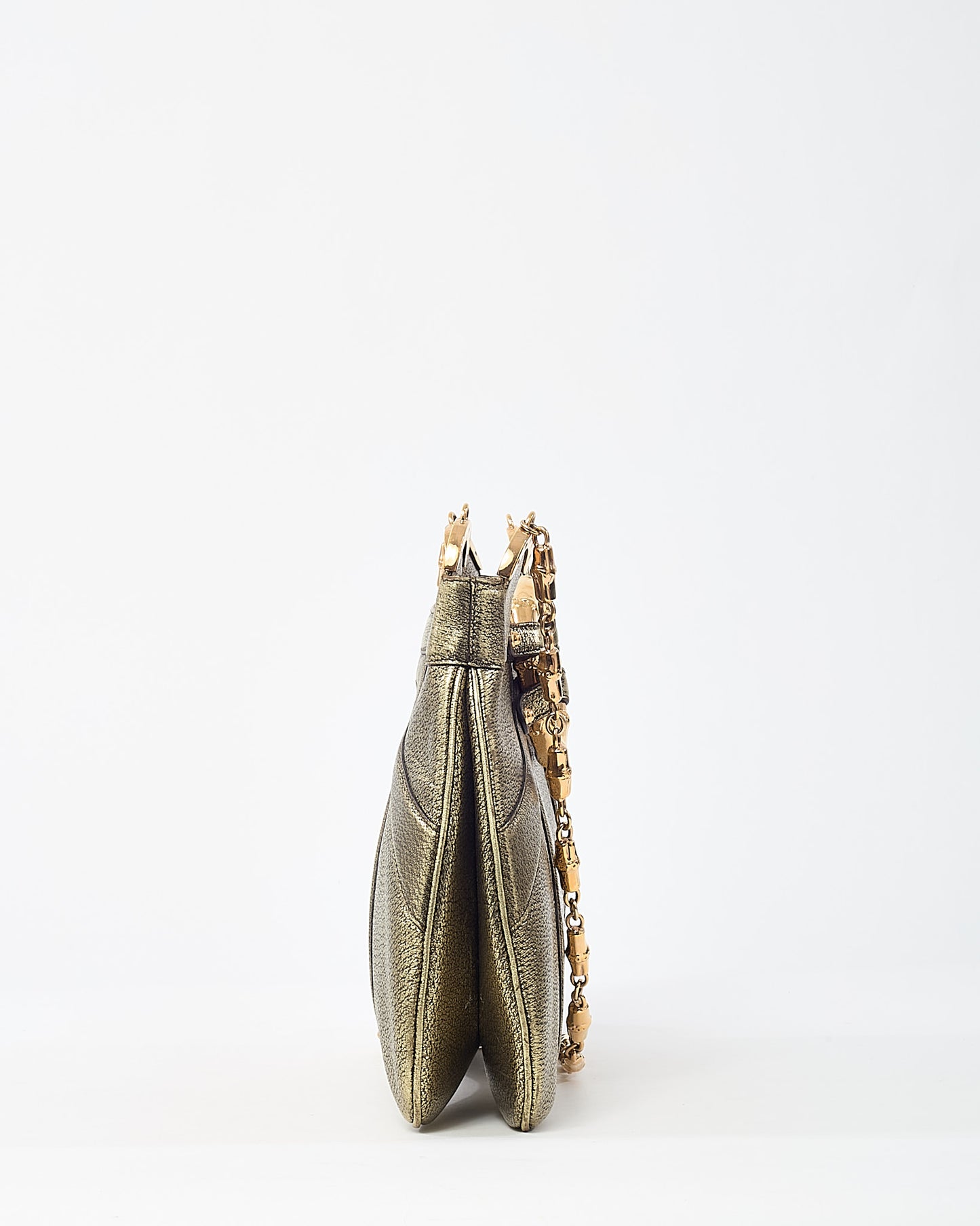Gucci by Tom Ford Limited Edition Gold Leather Bamboo Chain Shoulder Bag