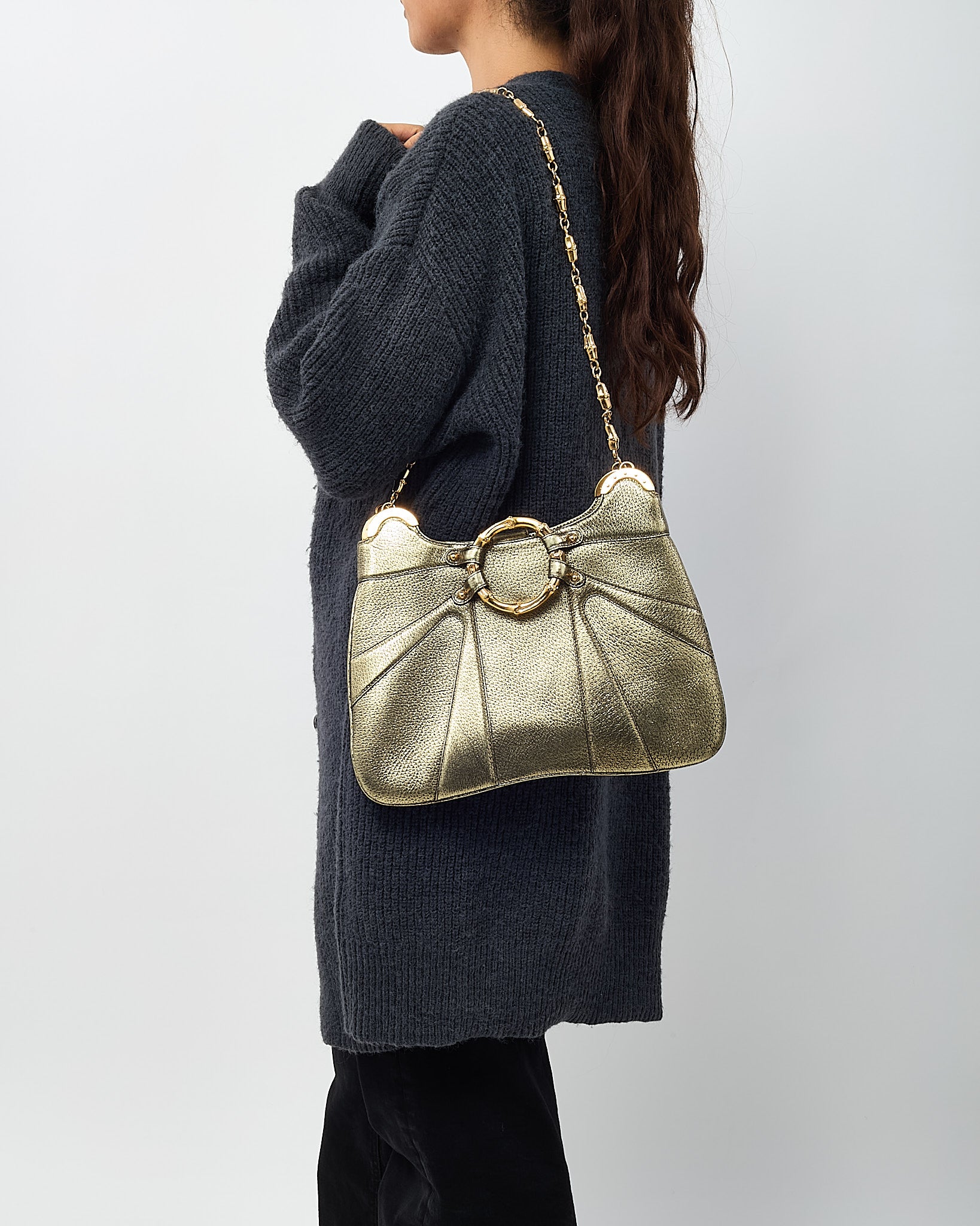 Buy Gucci by Tom Ford Limited Edition Gold Leather Bamboo Chain