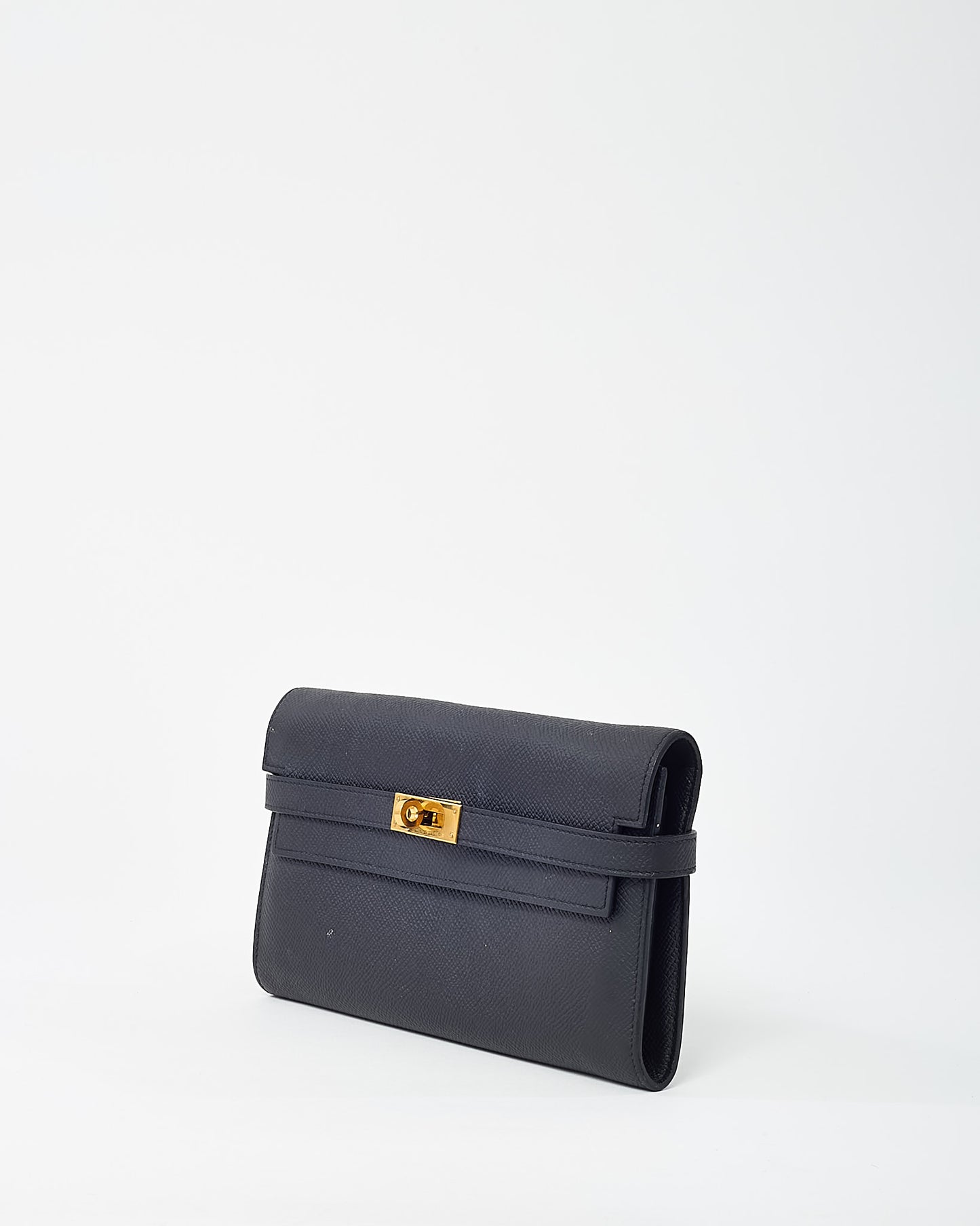 Hermès Black Epsom Leather GHW Kelly Longue Wallet