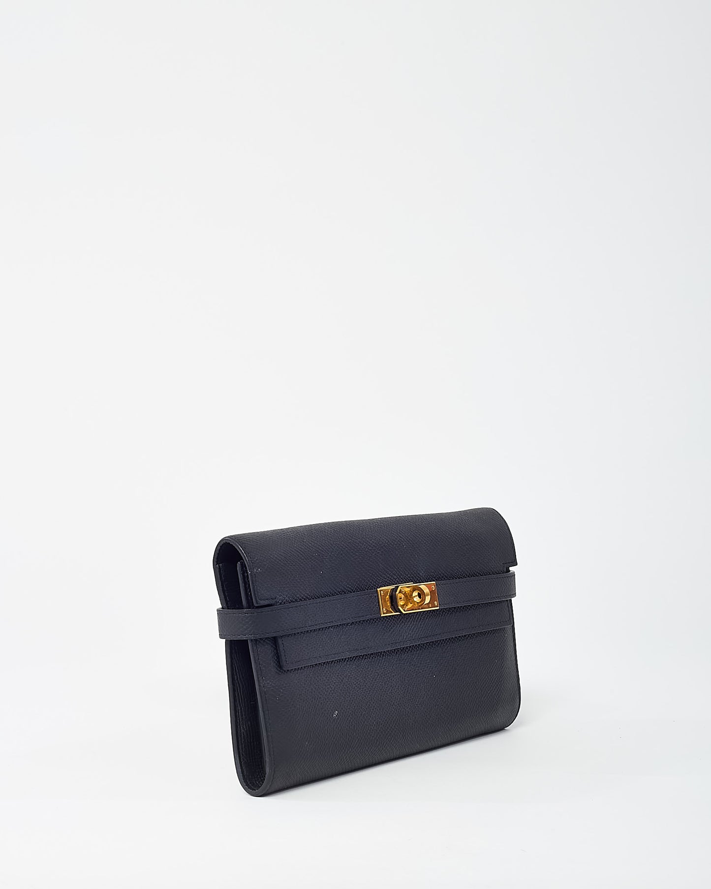 Hermès Black Epsom Leather GHW Kelly Longue Wallet