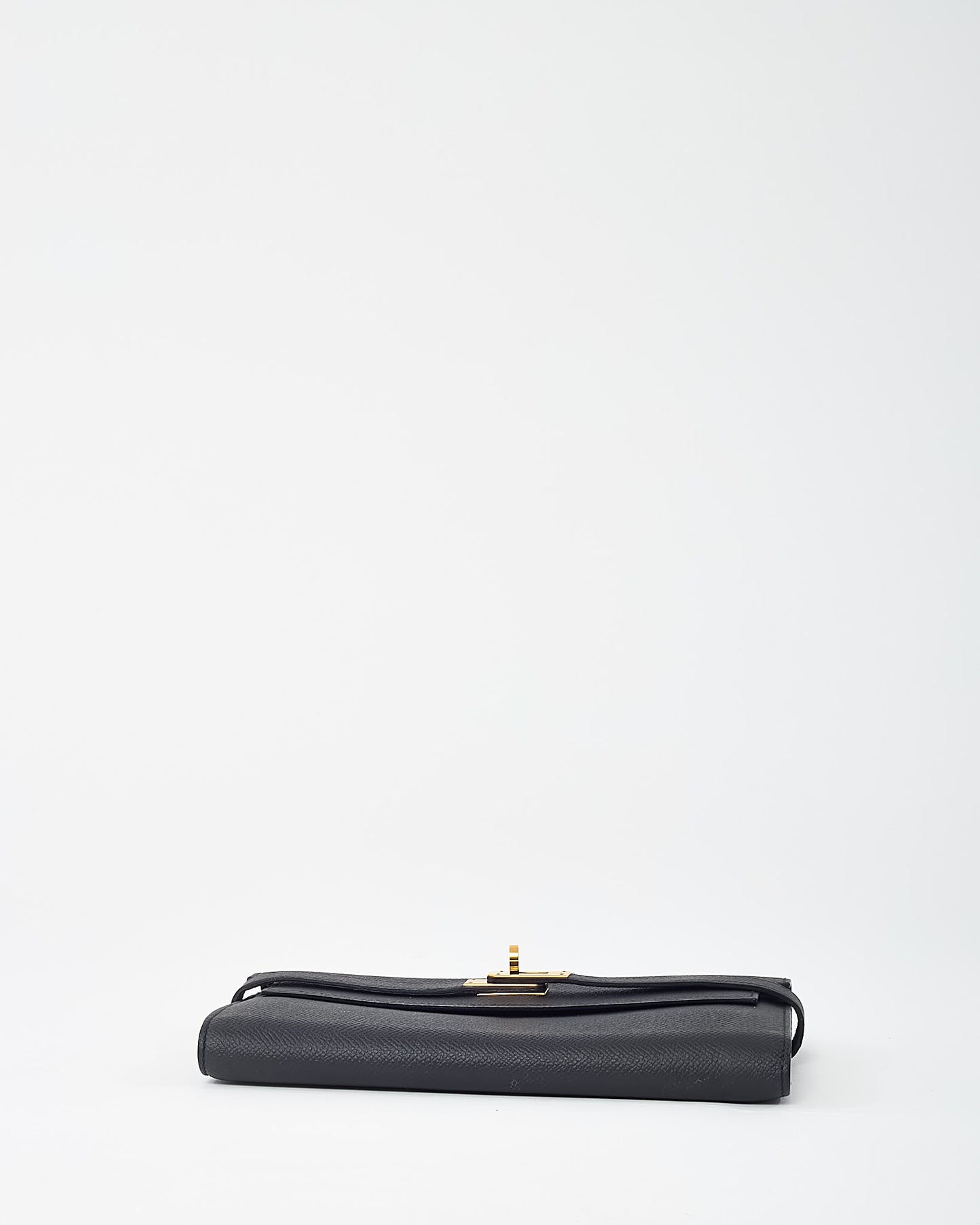 Hermès Black Epsom Leather GHW Kelly Longue Wallet