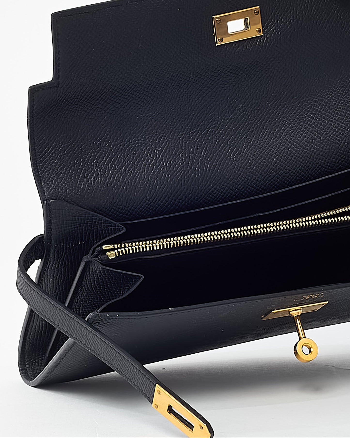 Hermès Black Epsom Leather GHW Kelly Longue Wallet