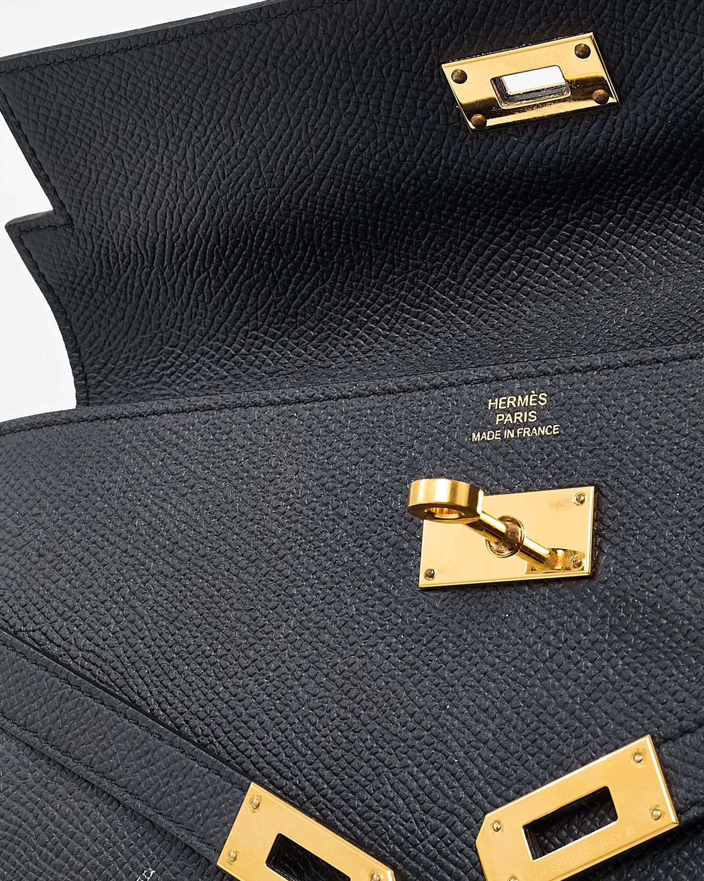 Hermès Black Epsom Leather GHW Kelly Longue Wallet