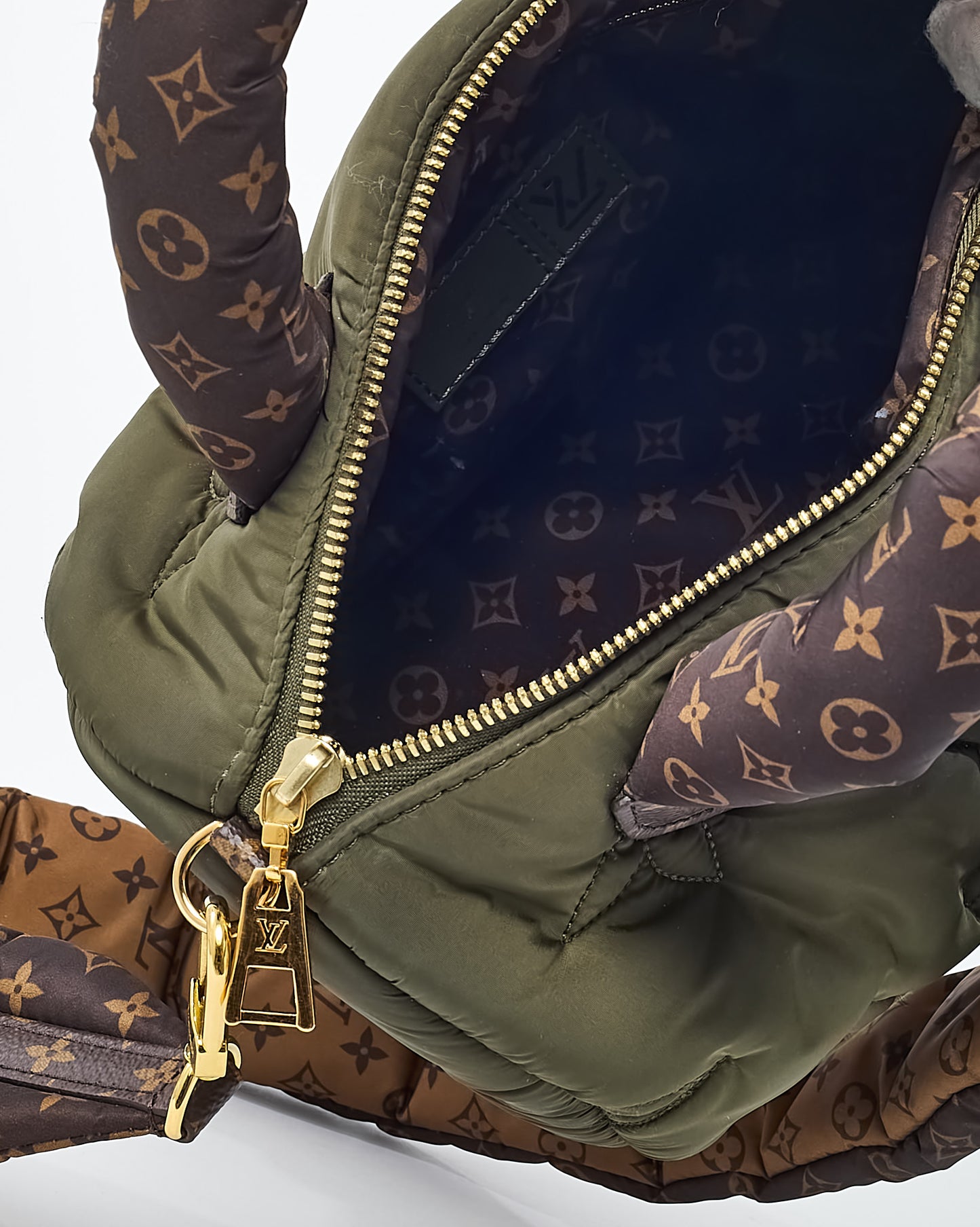 Louis Vuitton Khaki Green Monogram Quilted Econyl Nylon Pillow Speedy 25 Bandouliere Bag