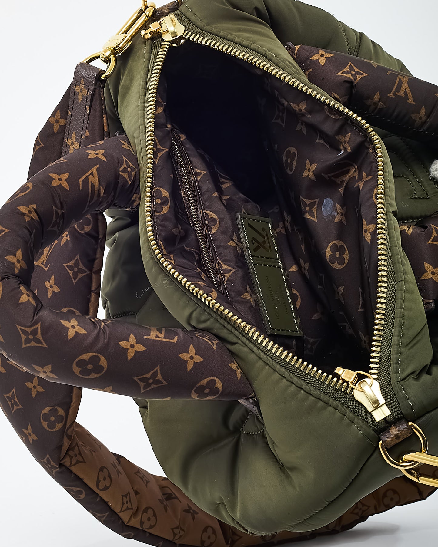 Louis Vuitton Khaki Green Monogram Quilted Econyl Nylon Pillow Speedy 25 Bandouliere Bag