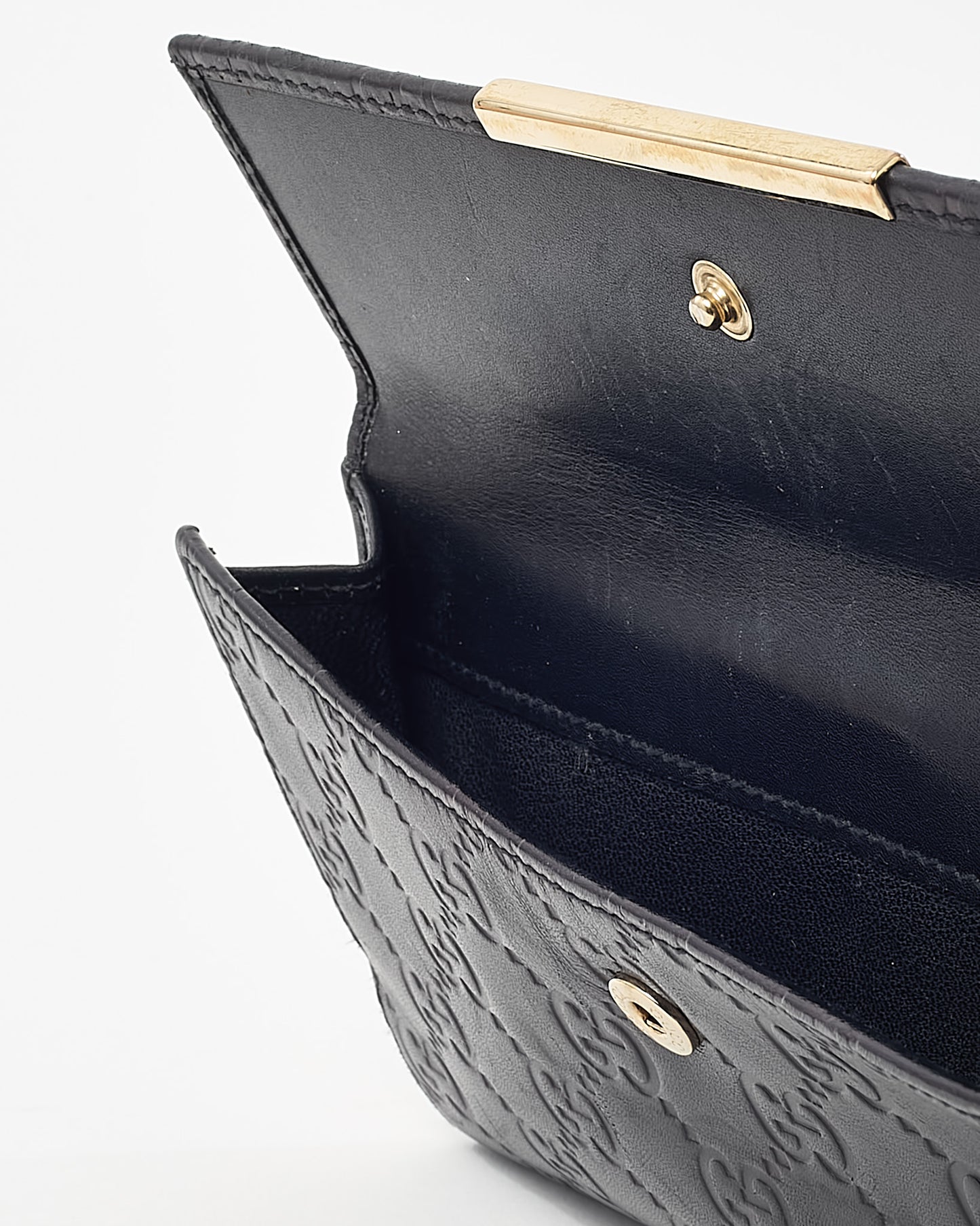 Gucci Black Signature GG Monogram Leather Long Continental Wallet