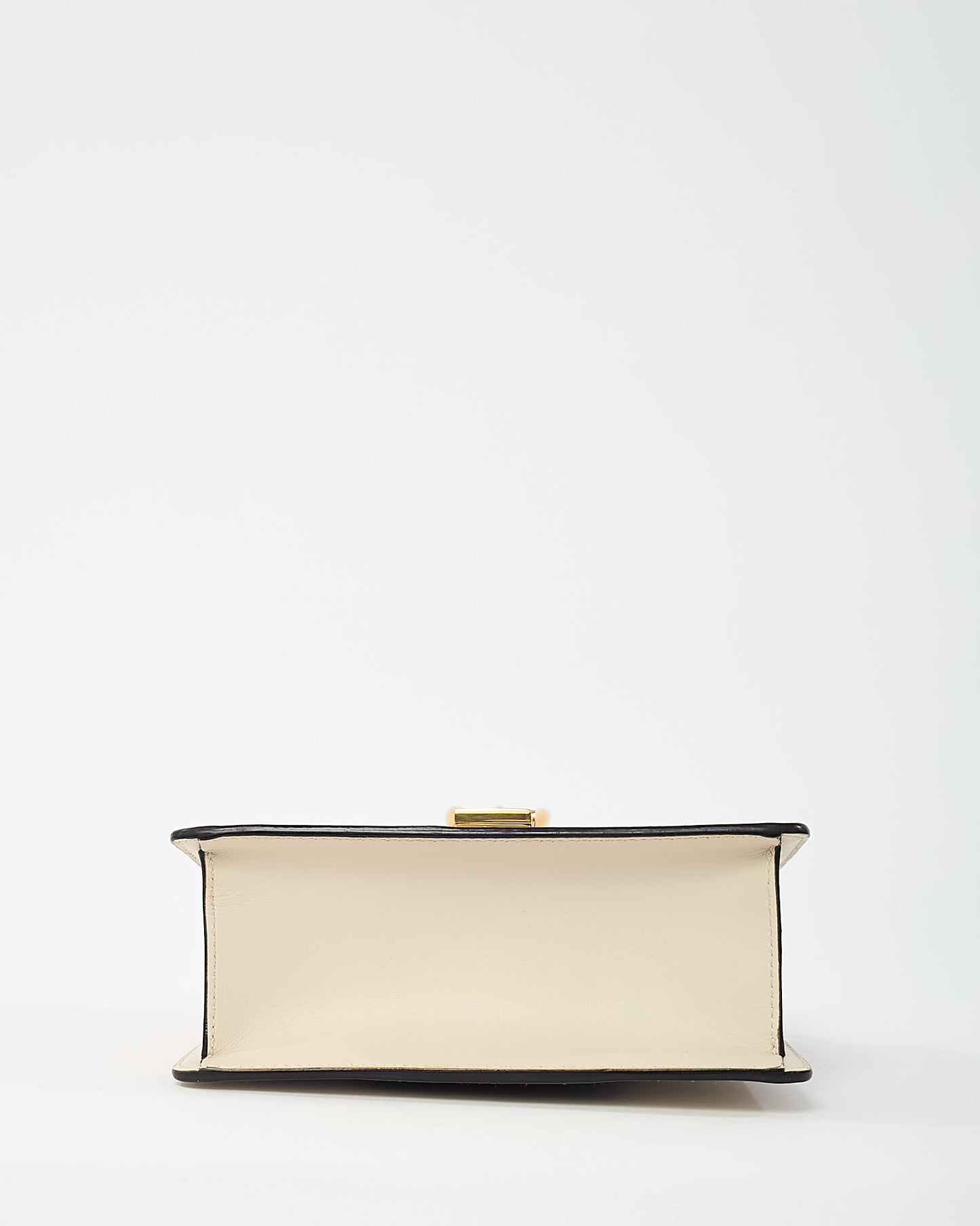Gucci White Calfskin Leather Mini Web Sylvie Shoulder Bag
