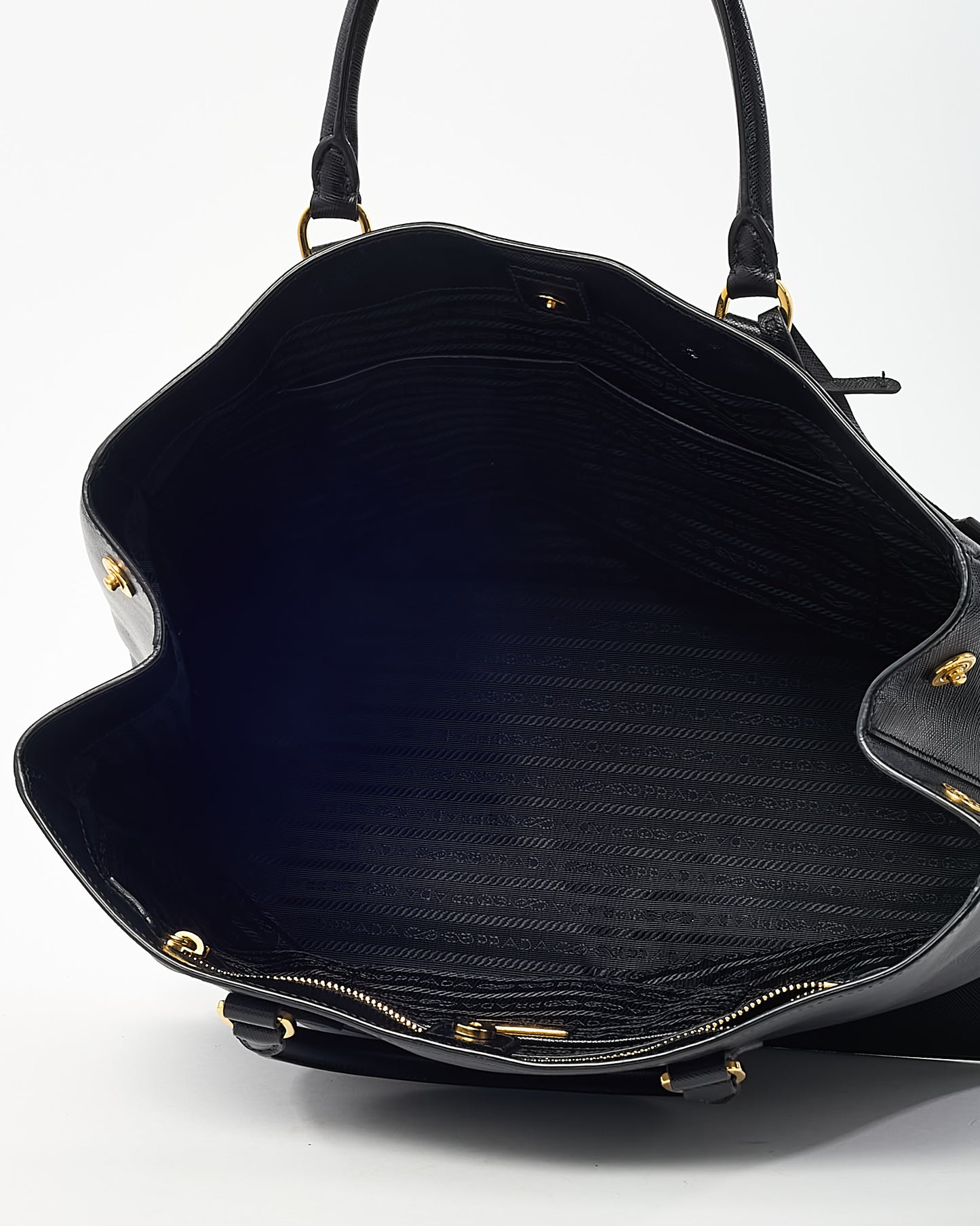 Prada Black Saffiano Leather Large Lux Tote Bag GHW
