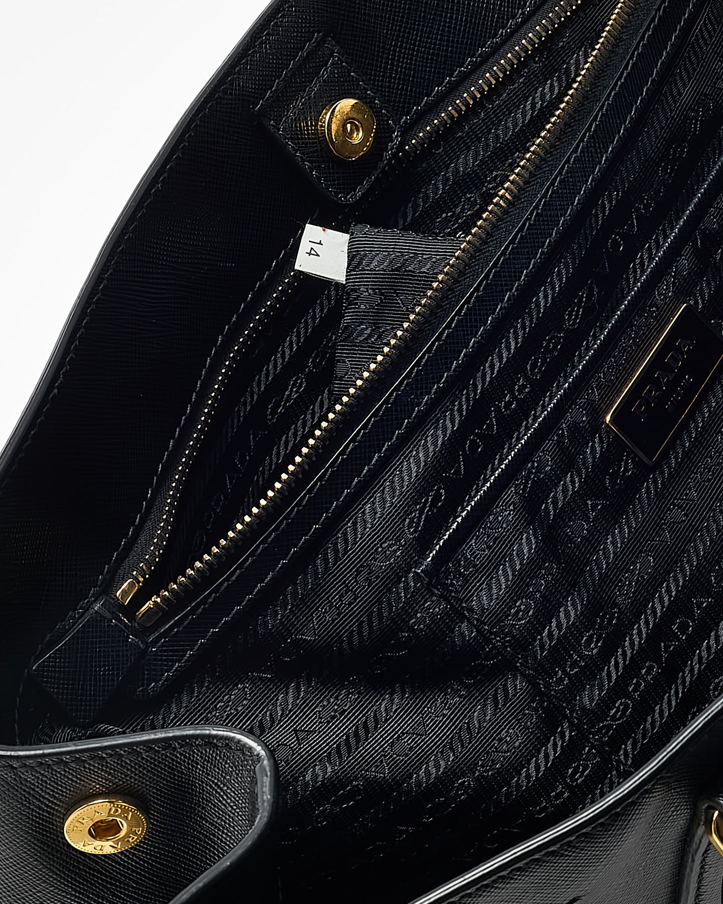 Prada Black Saffiano Leather Large Lux Tote Bag GHW
