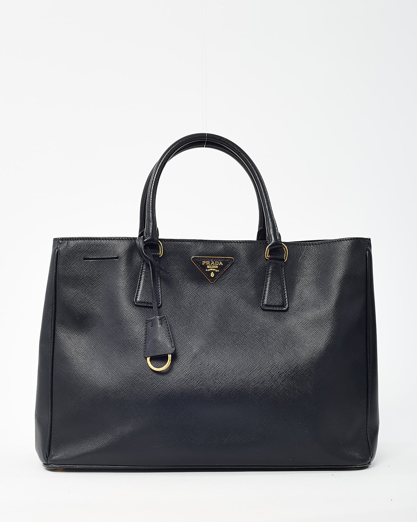 Prada Black Saffiano Leather Large Lux Tote Bag GHW