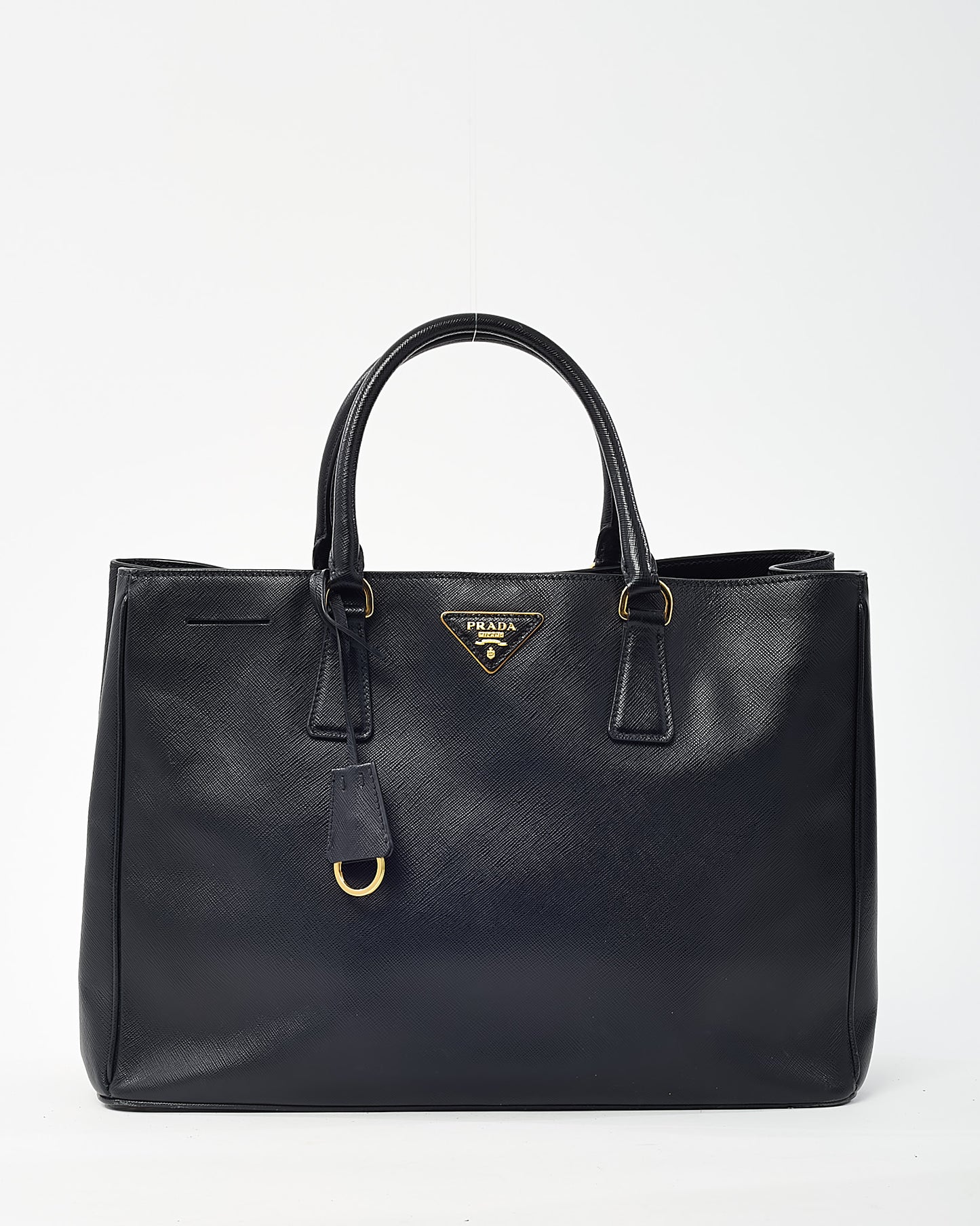 Prada Black Saffiano Leather Large Lux Tote Bag GHW