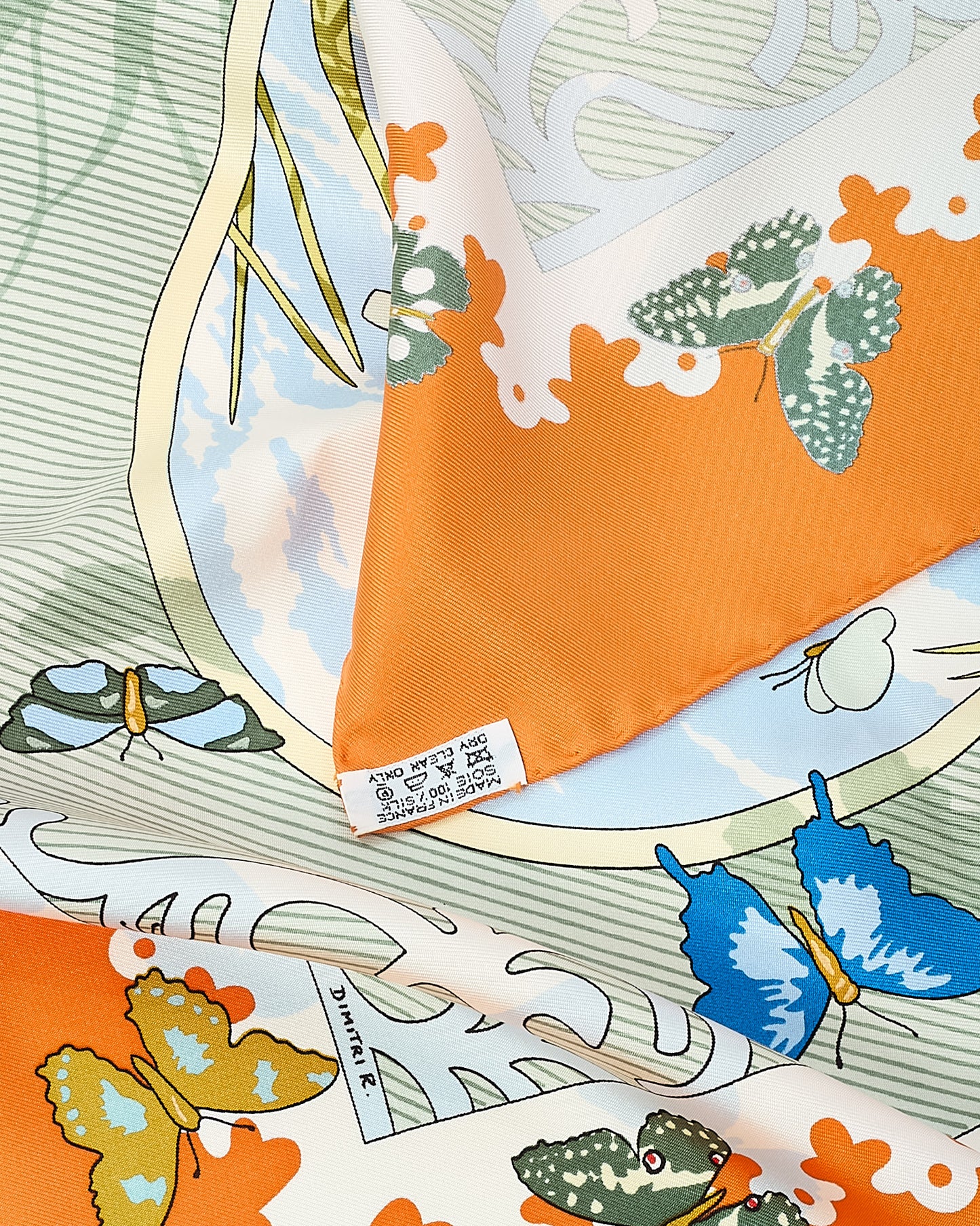Hermès Orange/Blue/Green Multi "Varangues" Silk Printed 90cm Scarf
