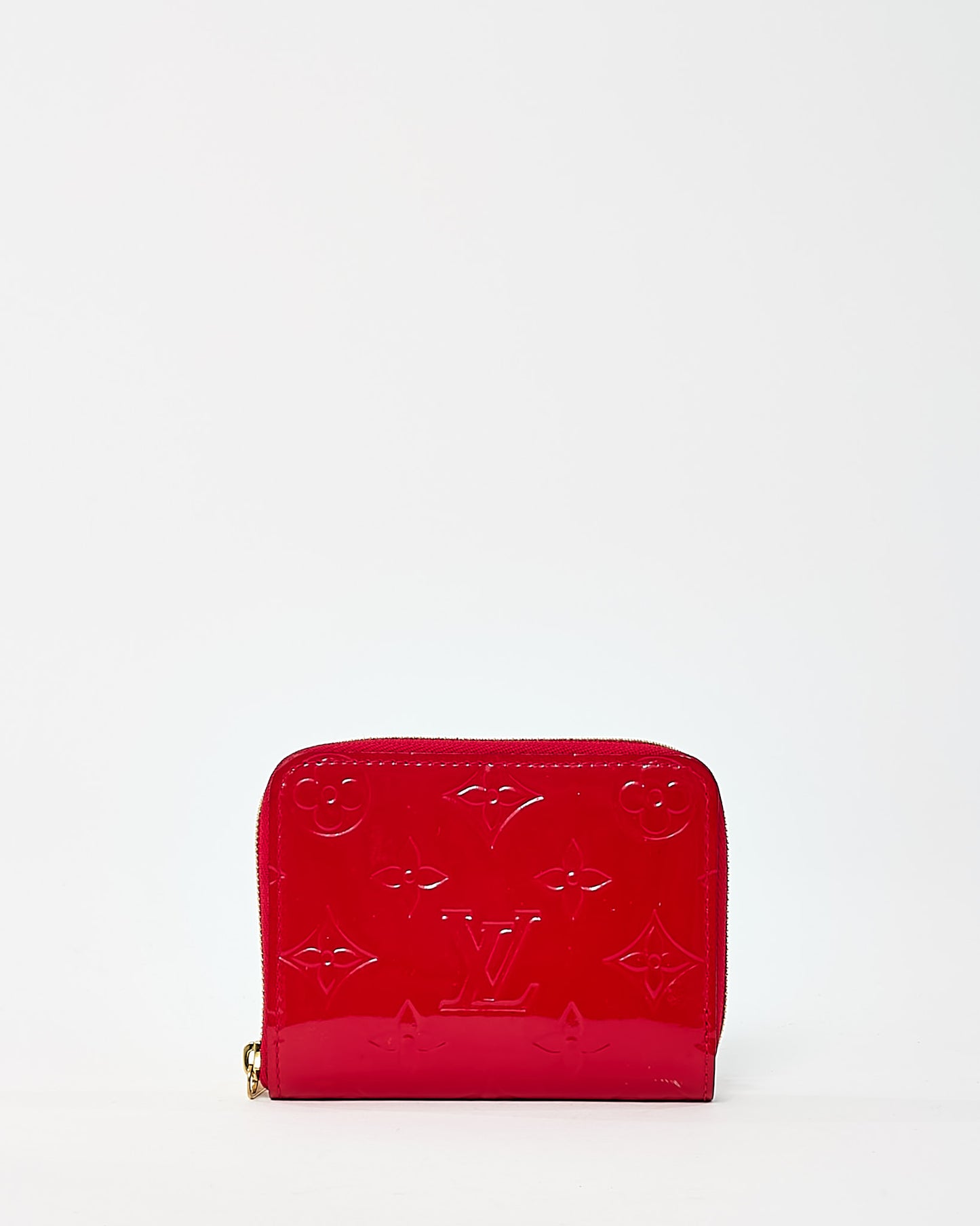 Louis Vuitton Red Monogram Vernis Patent Leather Zippy Coin Purse Wallet