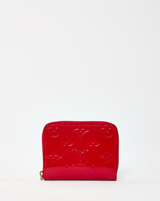 Louis Vuitton Red Monogram Vernis Patent Leather Zippy Coin Purse Wallet