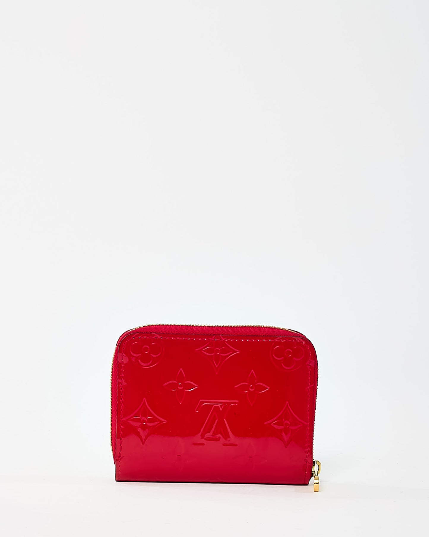 Louis Vuitton Red Monogram Vernis Patent Leather Zippy Coin Purse Wallet