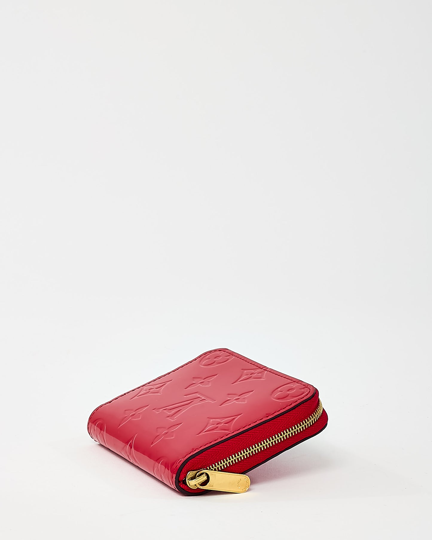 Louis Vuitton Red Monogram Vernis Patent Leather Zippy Coin Purse Wallet