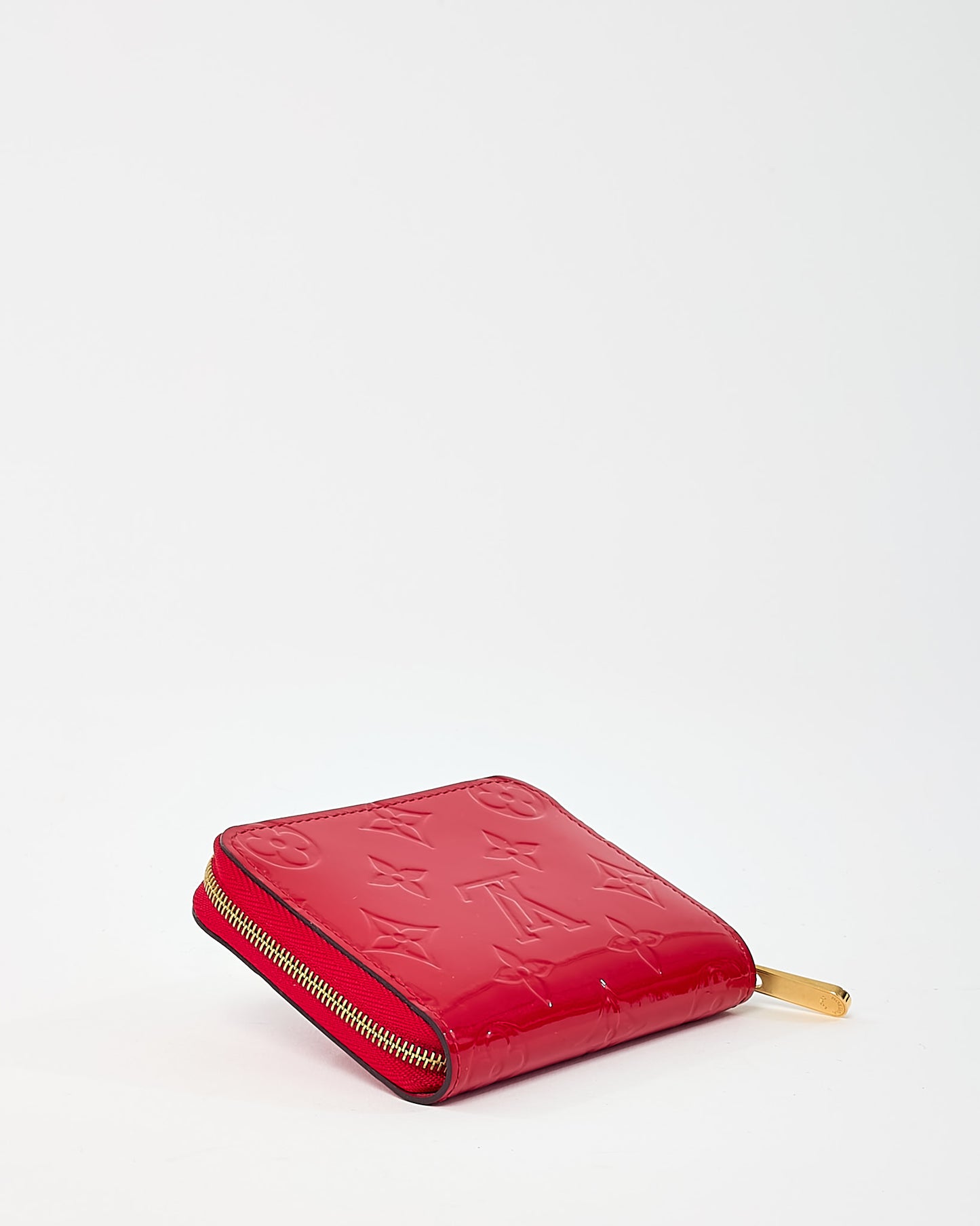 Louis Vuitton Red Monogram Vernis Patent Leather Zippy Coin Purse Wallet