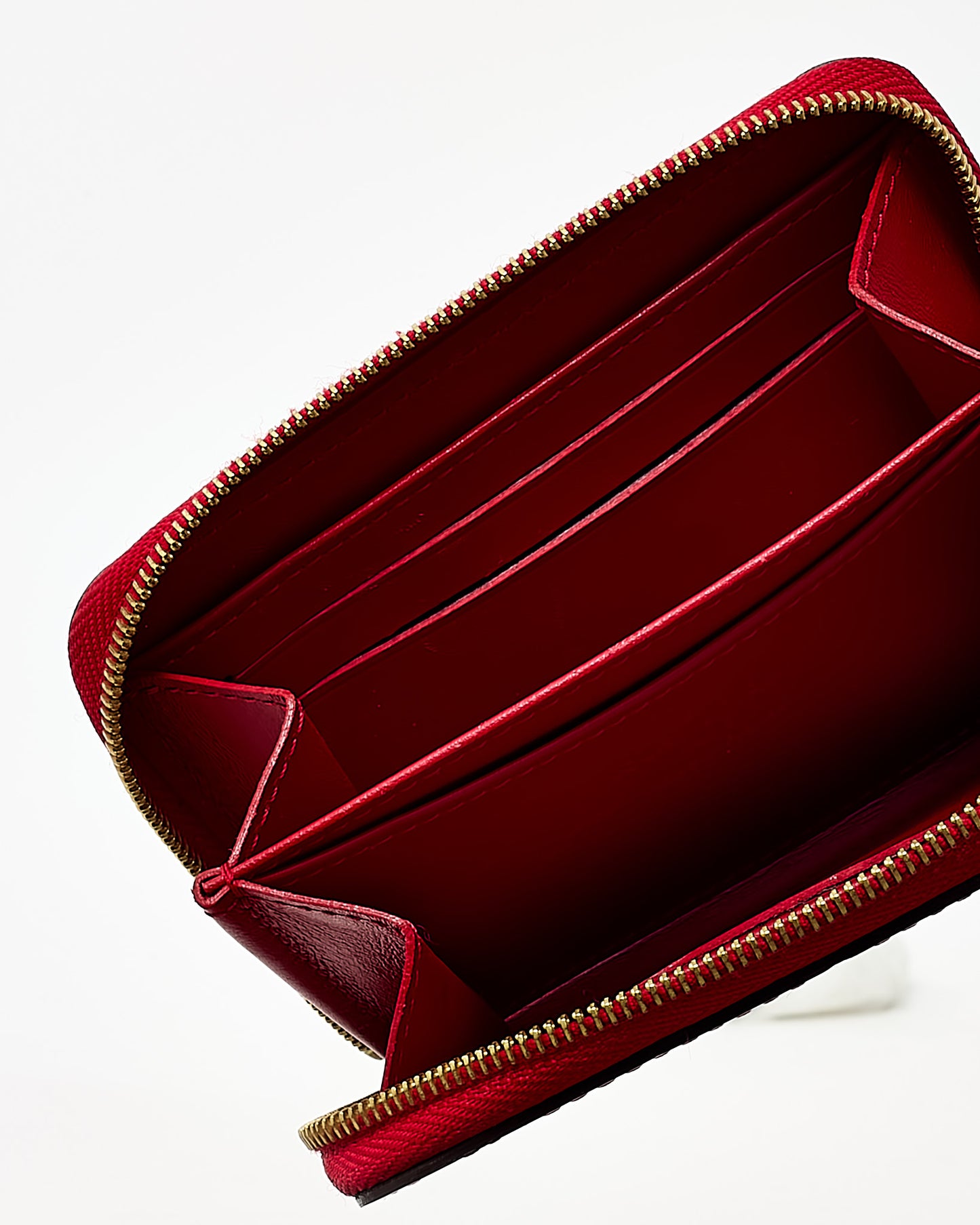 Louis Vuitton Red Monogram Vernis Patent Leather Zippy Coin Purse Wallet