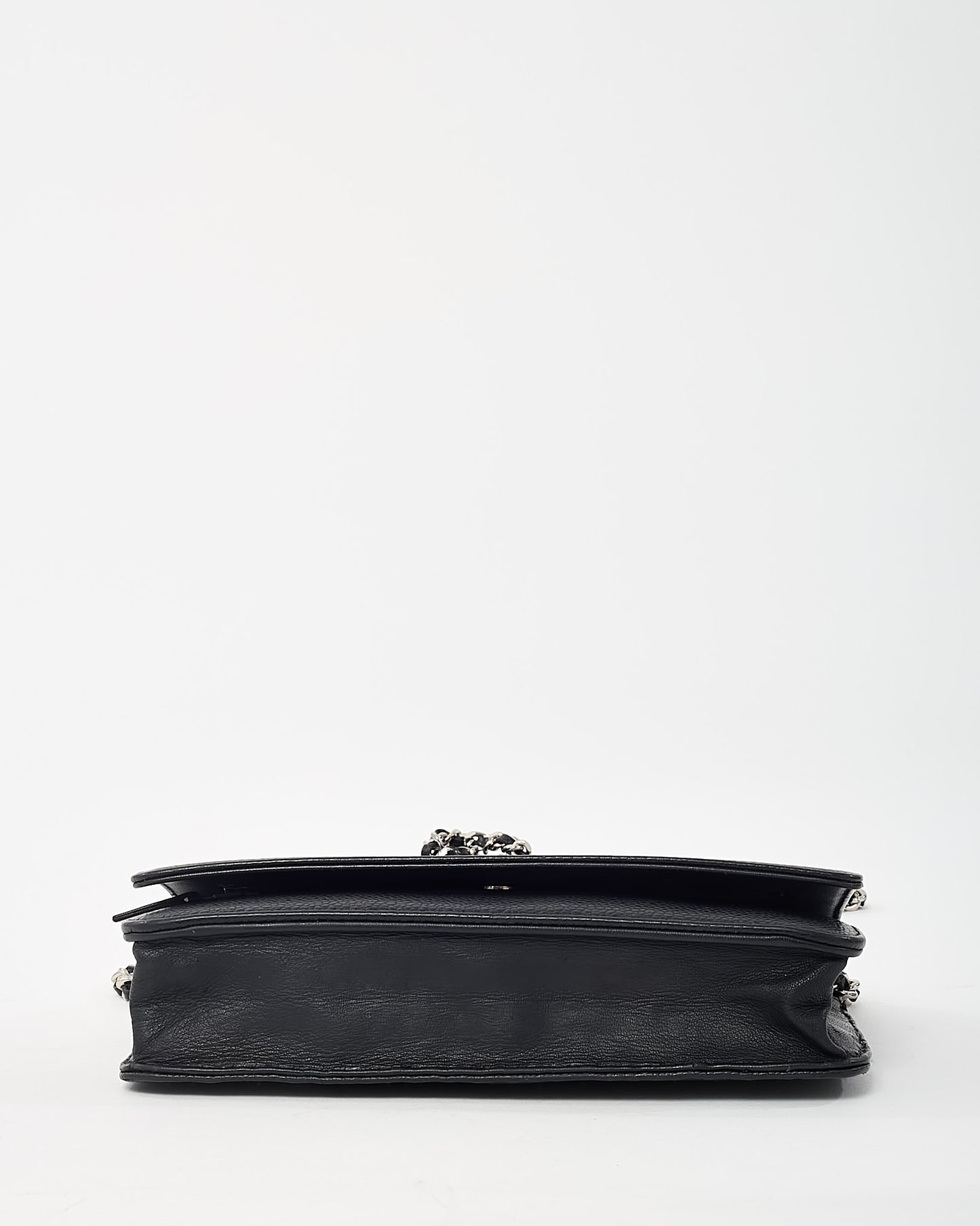 Chanel Black Caviar Leather Timeless CC WOC Wallet on Chain Crossbody Bag SHW