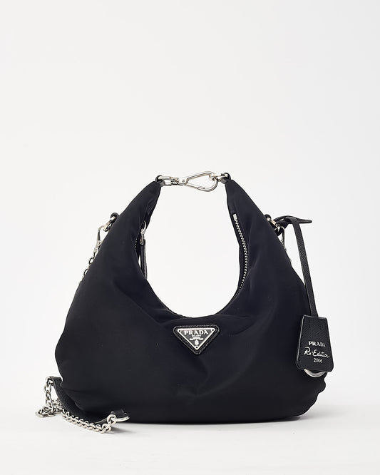 Prada Black Nylon Re-Edition 2006 Chain Crossbody Bag