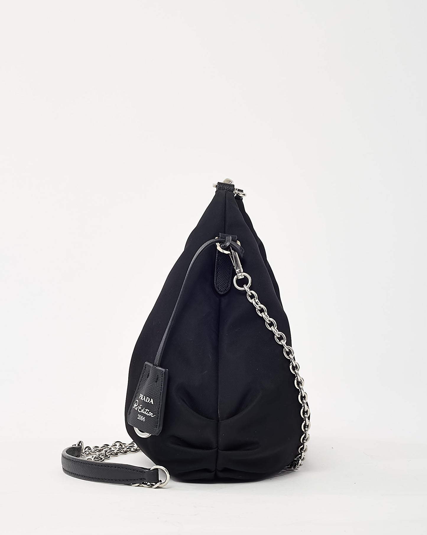 Prada Black Nylon Re-Edition 2006 Chain Crossbody Bag