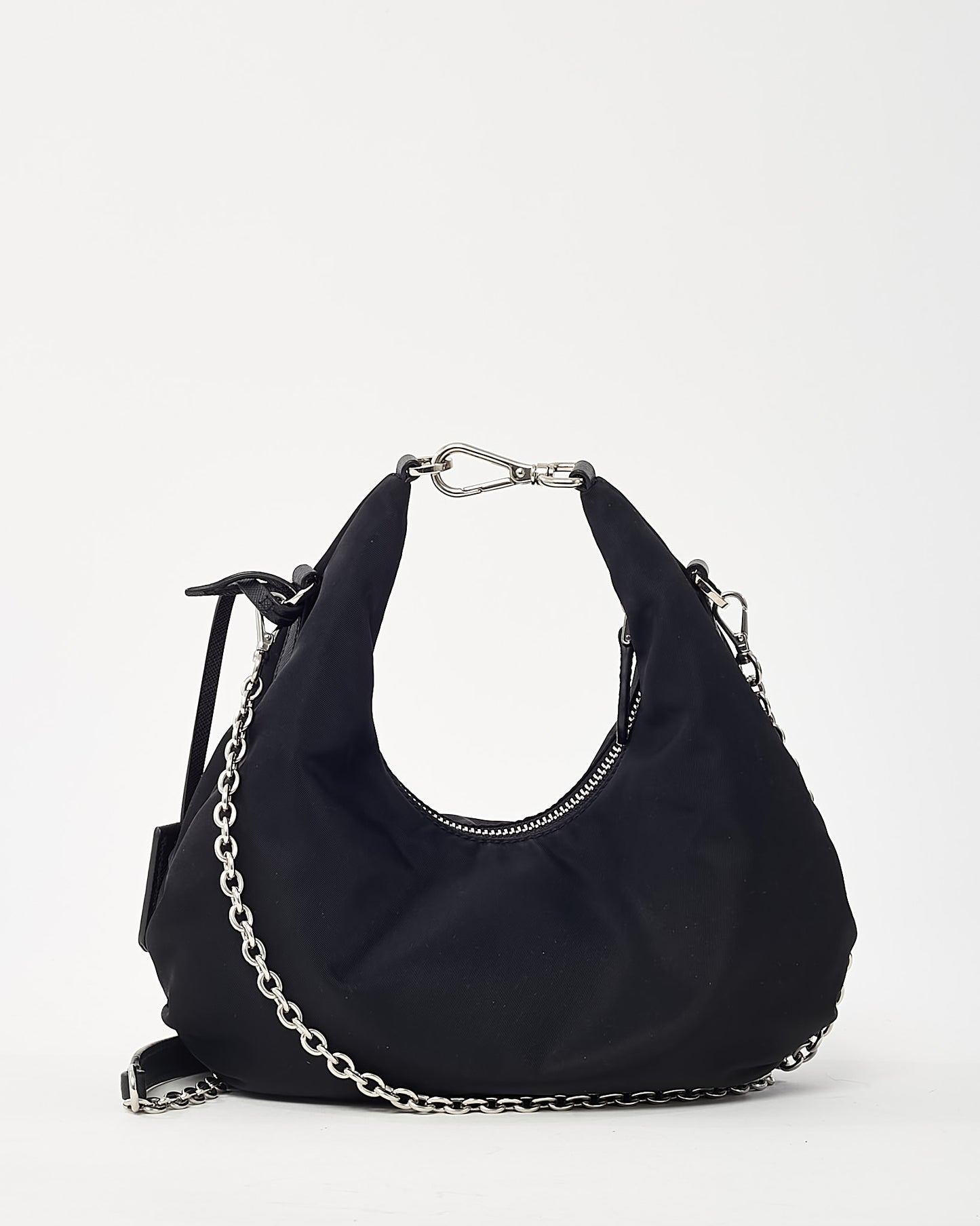 Prada Black Nylon Re-Edition 2006 Chain Crossbody Bag