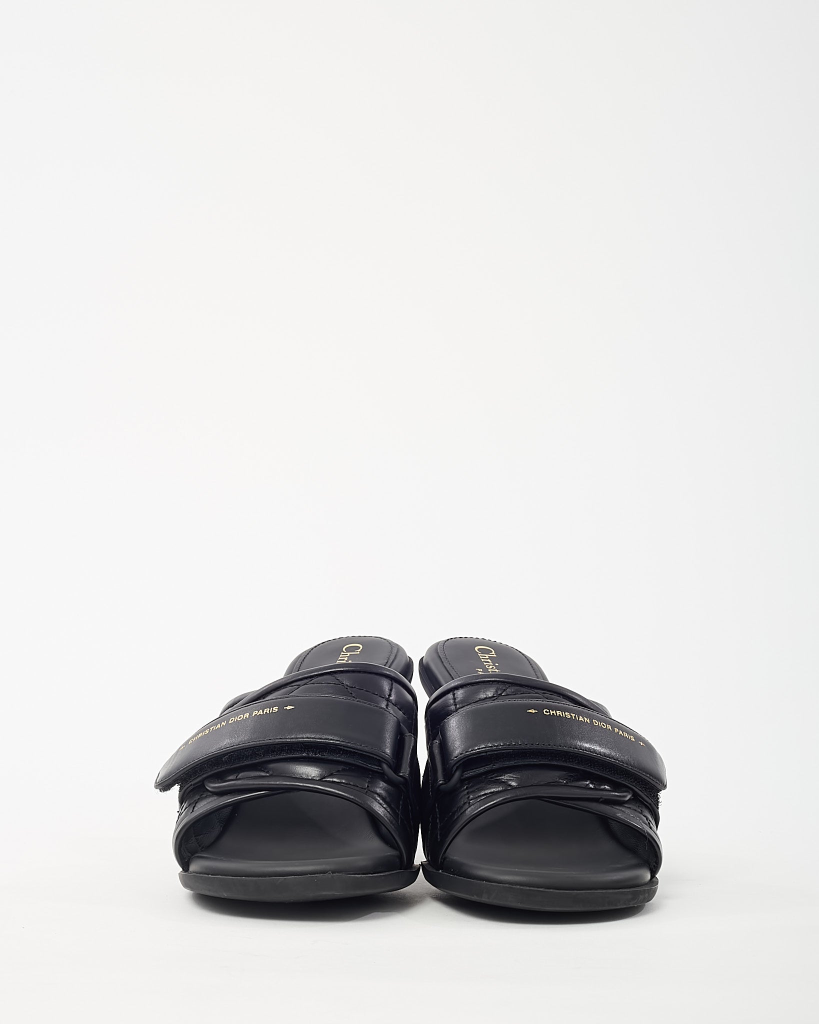 Buy Dior Black Cannage Leather Logo DiorEvolution Heeled Mule