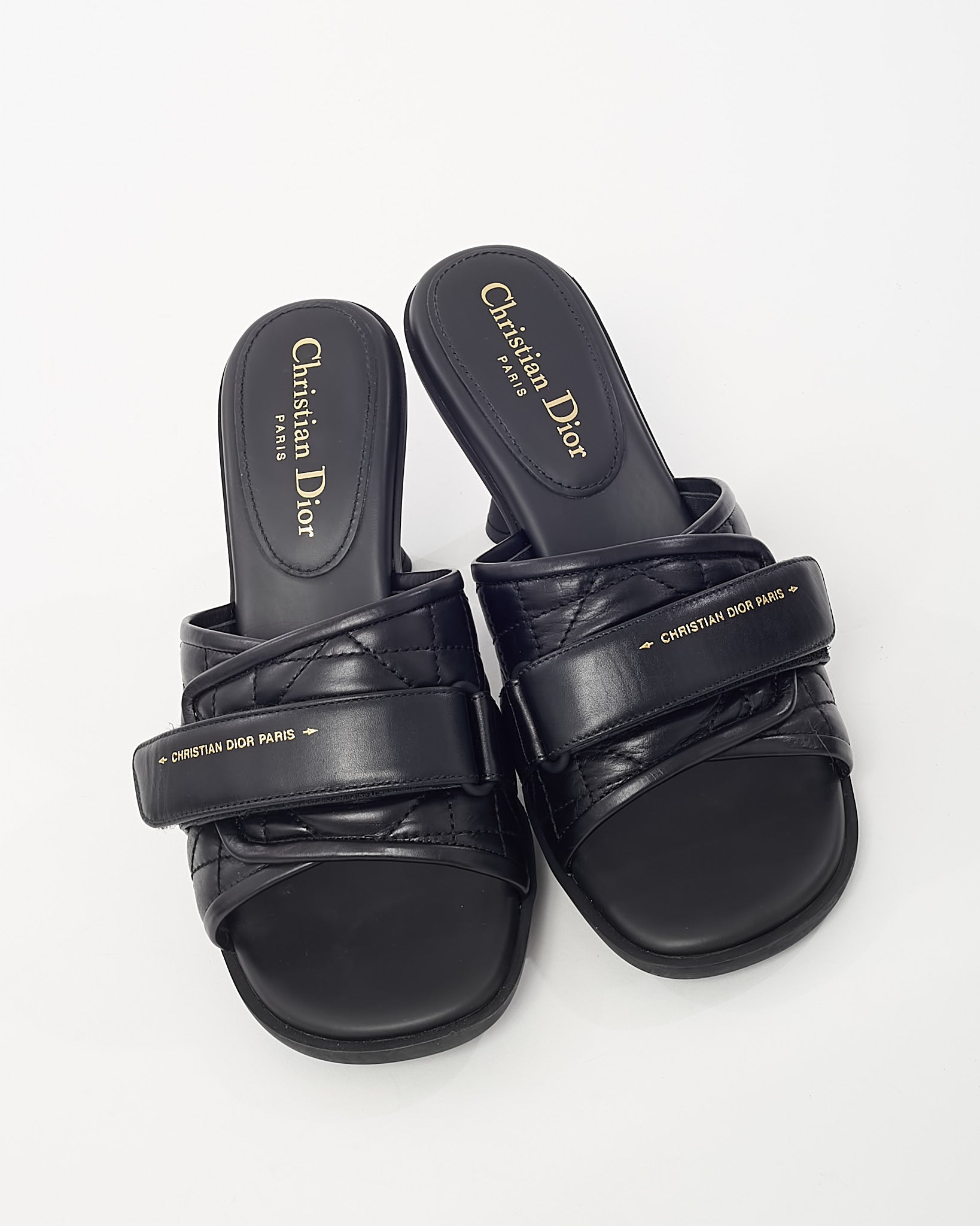 Buy Dior Black Cannage Leather Logo DiorEvolution Heeled Mule