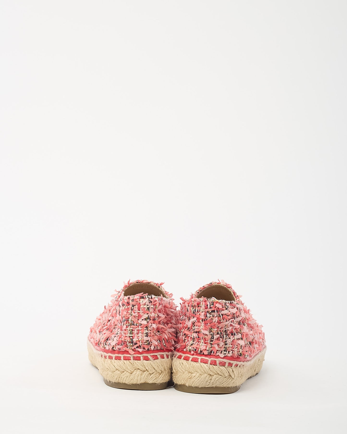 Chanel Pink and Multi Tweed Interlocking CC Espadrilles - 39