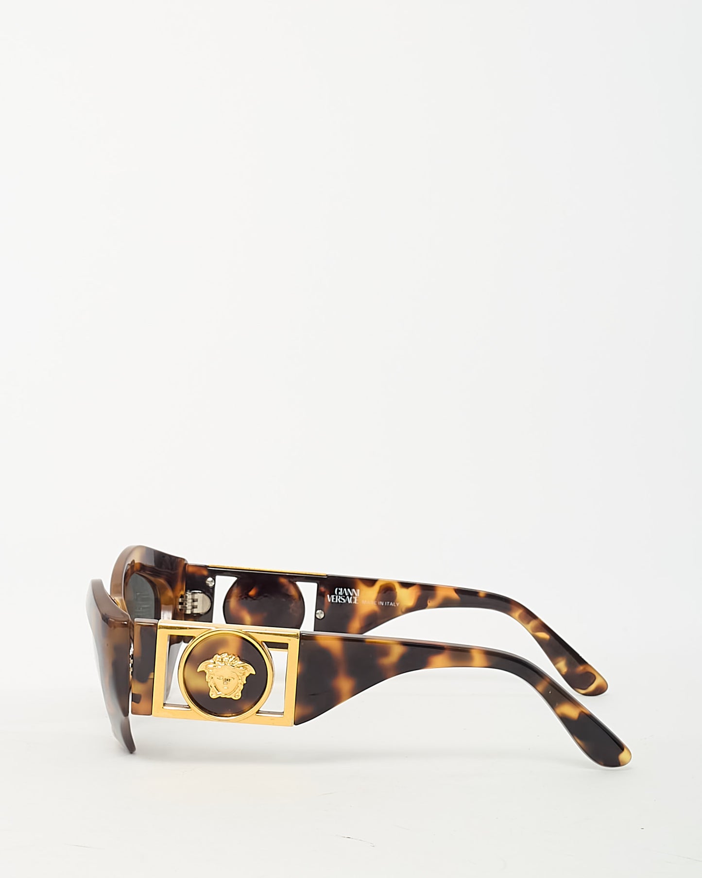 Versace Vintage Gianni Versace Brown Tortoise MOD421/B Medusa Head Sunglasses