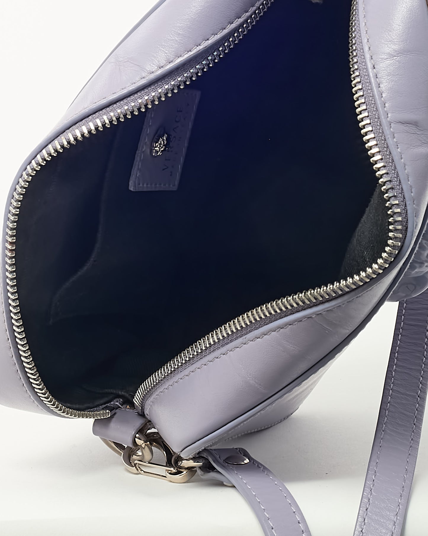 Versace Purple Calfskin Leather Palazzo Medusa Camera Bag with Strap