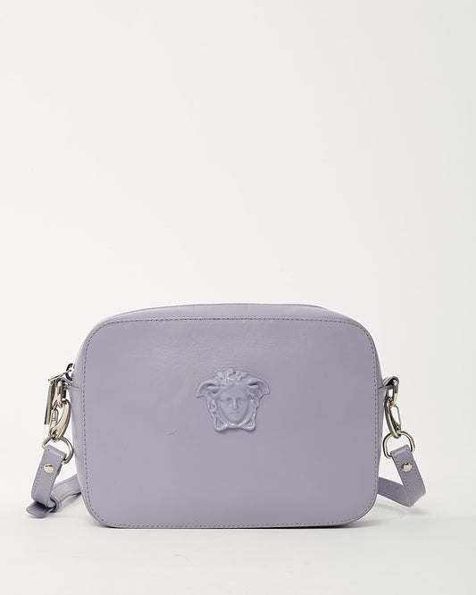 Versace Purple Calfskin Leather Palazzo Medusa Camera Bag with Strap